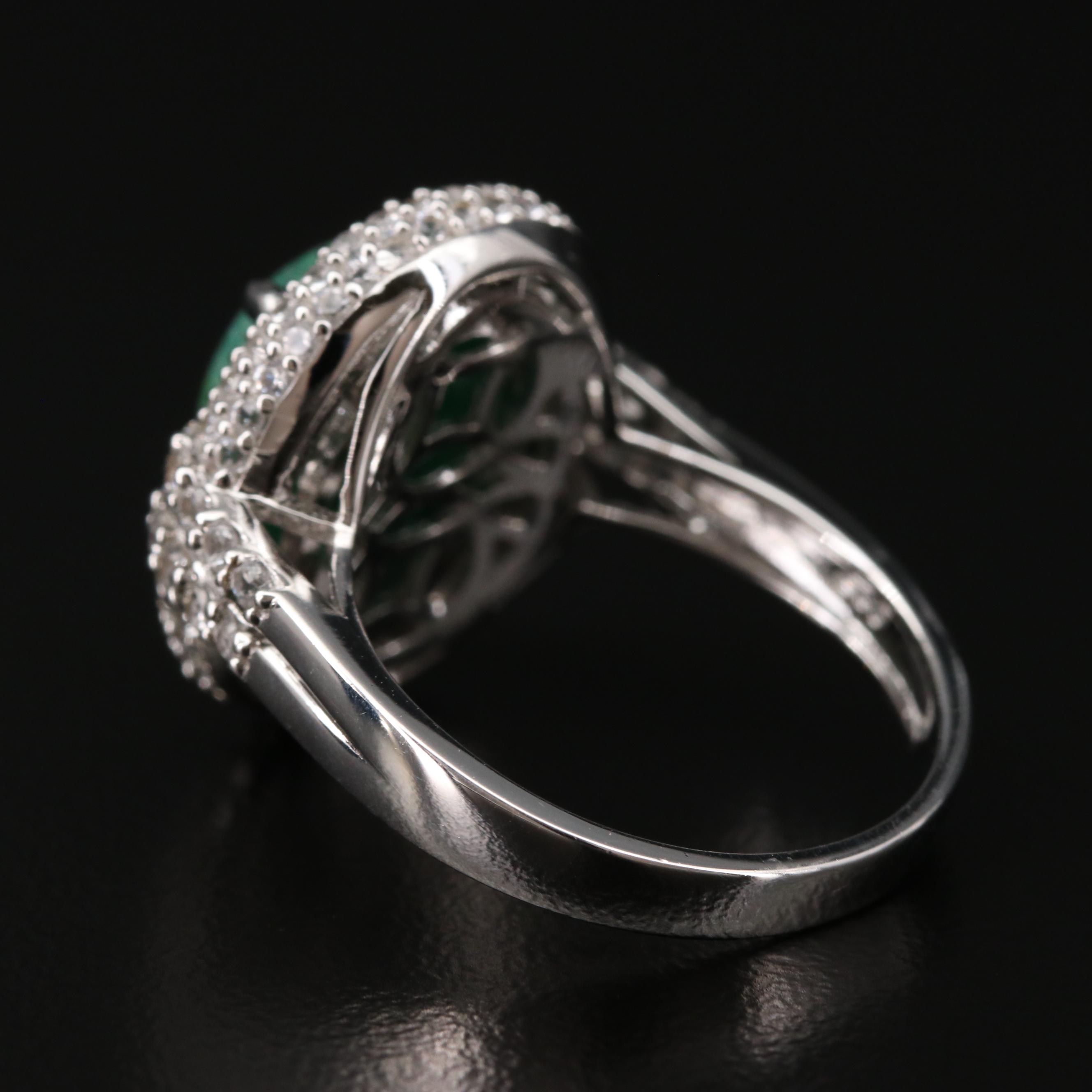 Sterling Silver Beryl and Sapphire Ring