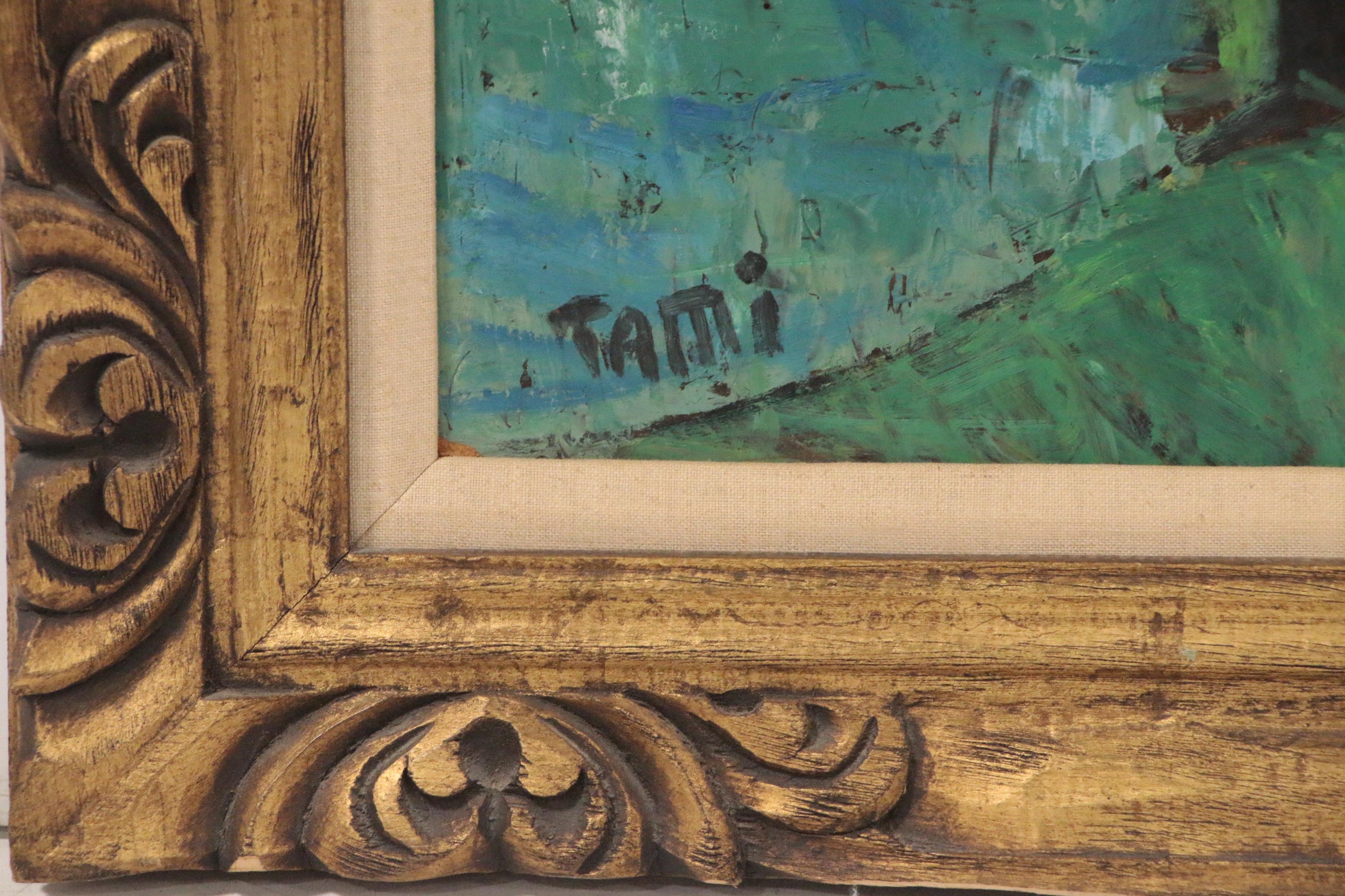 Modern Oil Painting of Playing Children, Mid-20th Century