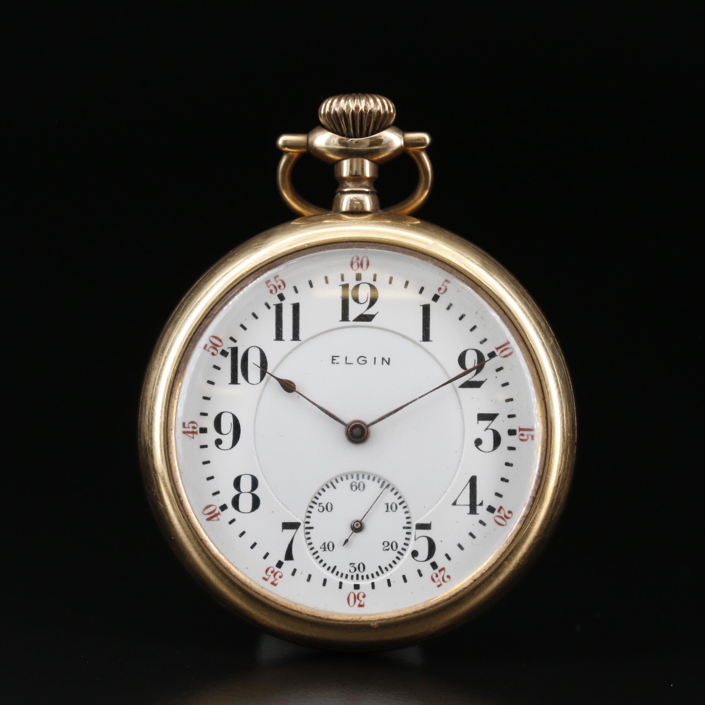1898 Elgin Railroad Grade Gold Filled Pocket Watch