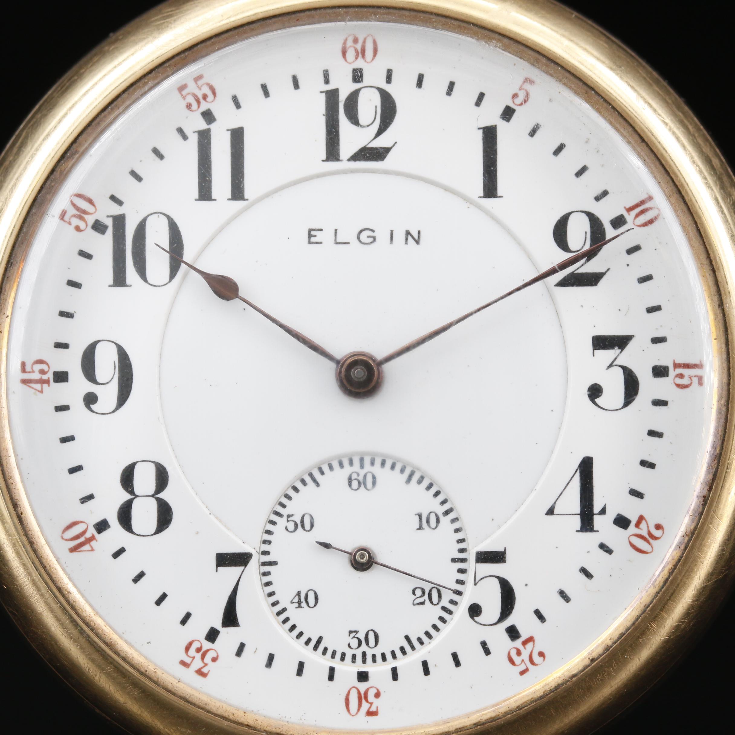 1898 Elgin Railroad Grade Gold Filled Pocket Watch