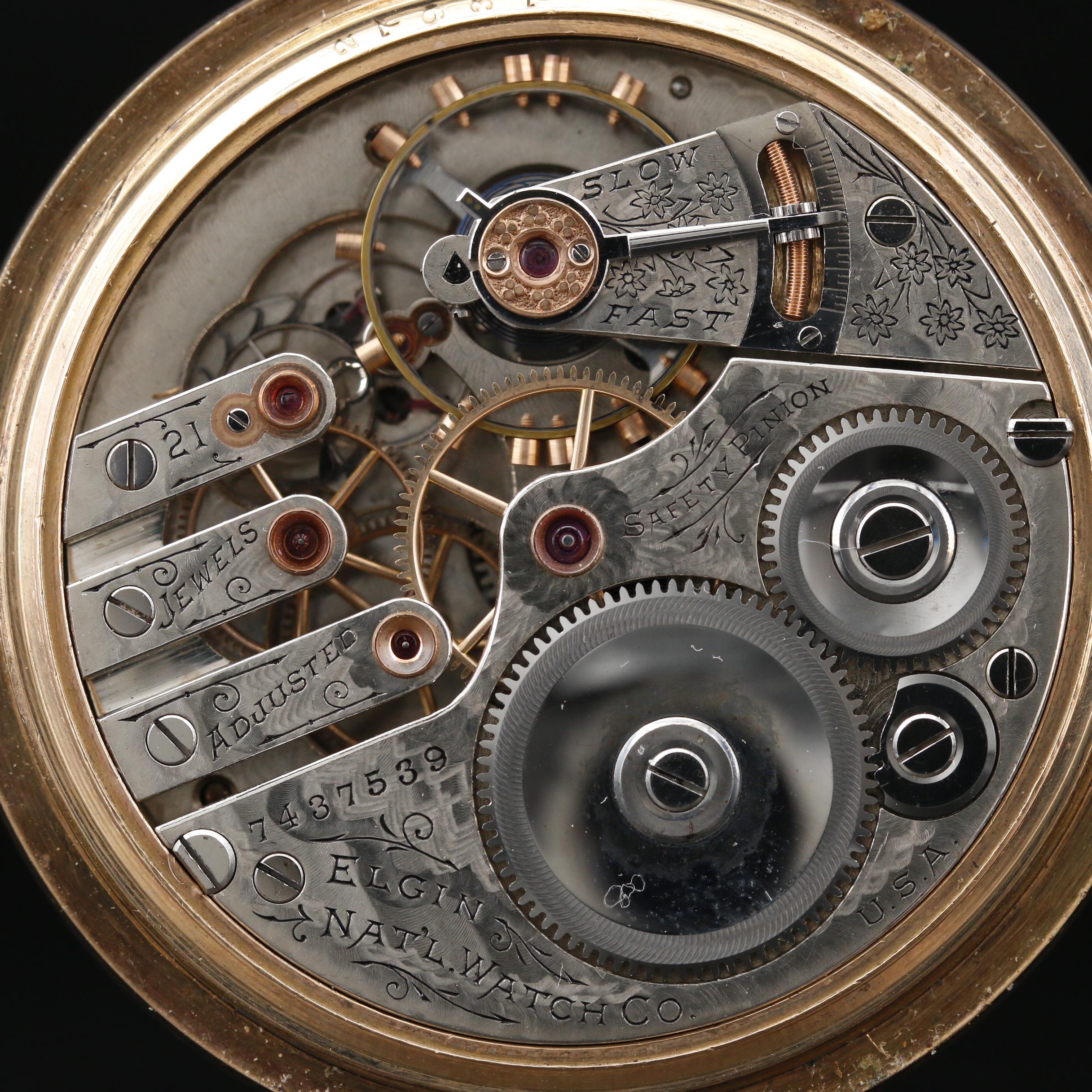 1898 Elgin Railroad Grade Gold Filled Pocket Watch