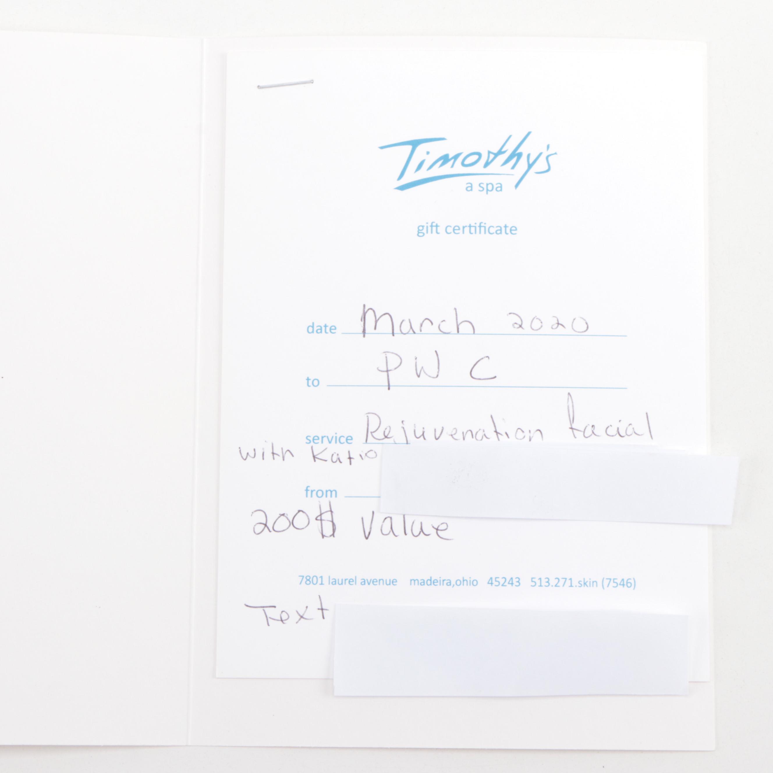 "The One Hair Salon & Spa" Gift Card and Kendra Hair Products, Lebanon, Ohio