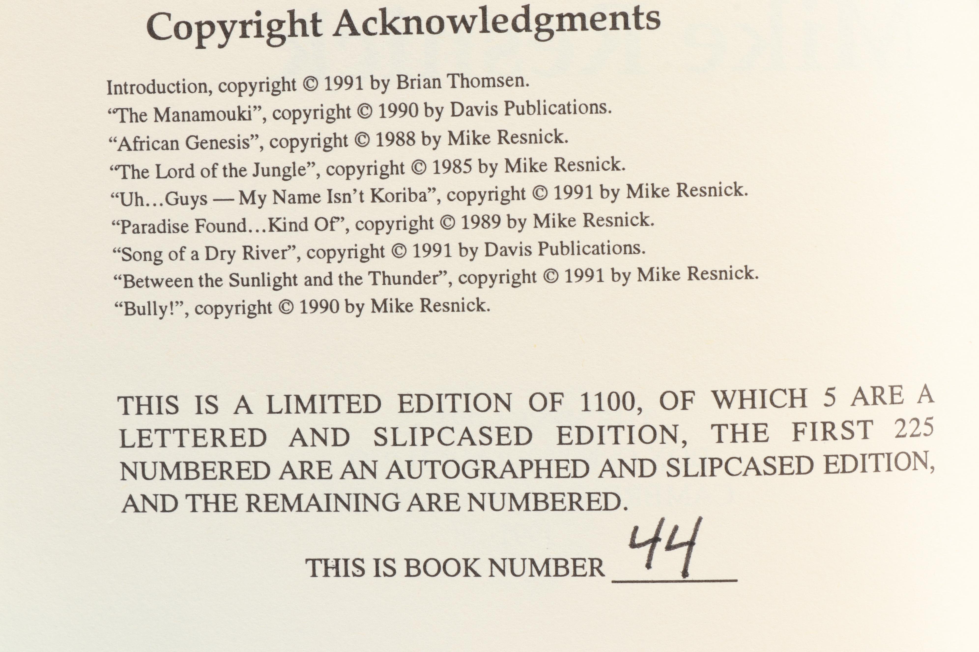 Mike Resnick Books Including Signed "Stalking the Wild Resnick" and "Adventures"