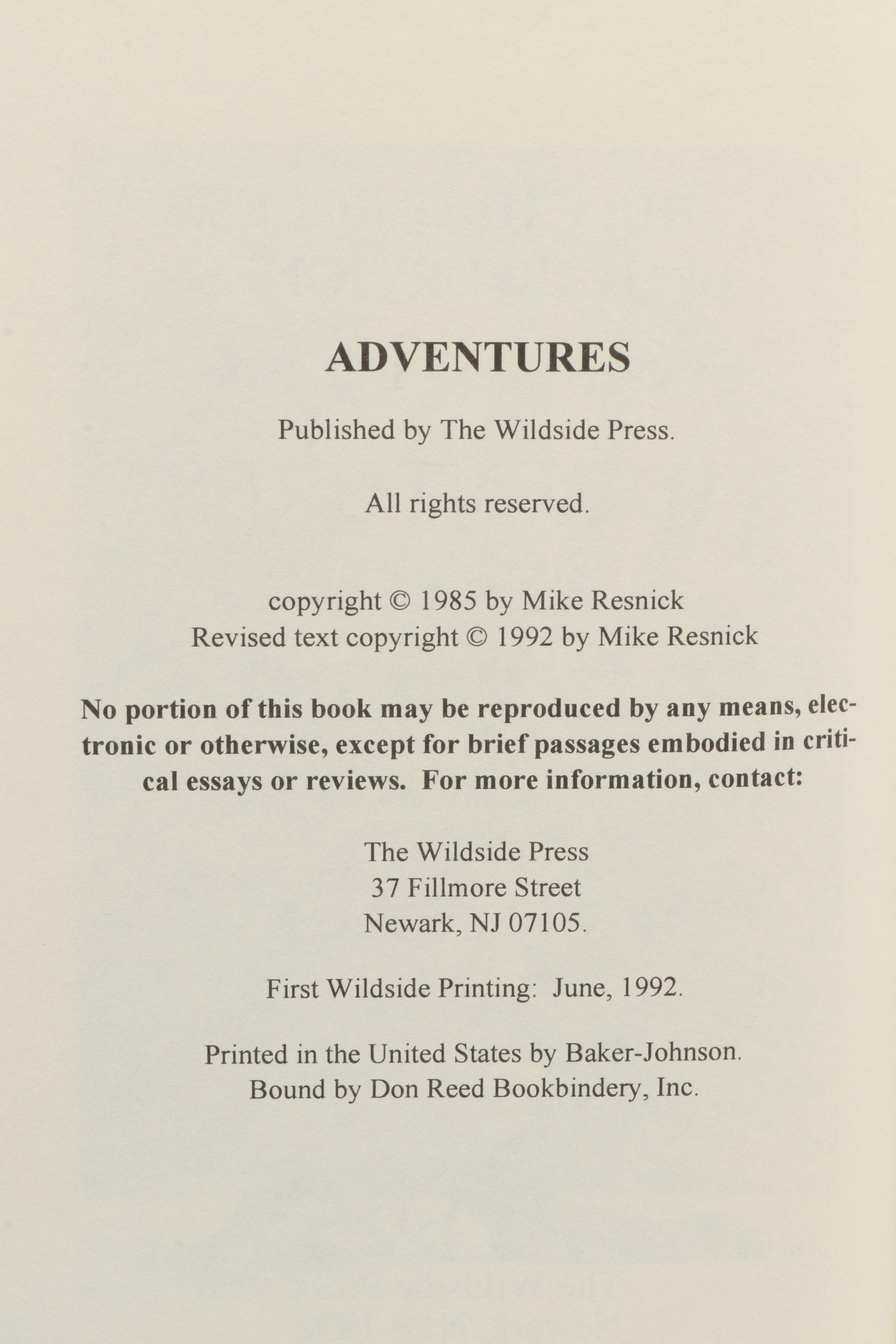Mike Resnick Books Including Signed "Stalking the Wild Resnick" and "Adventures"