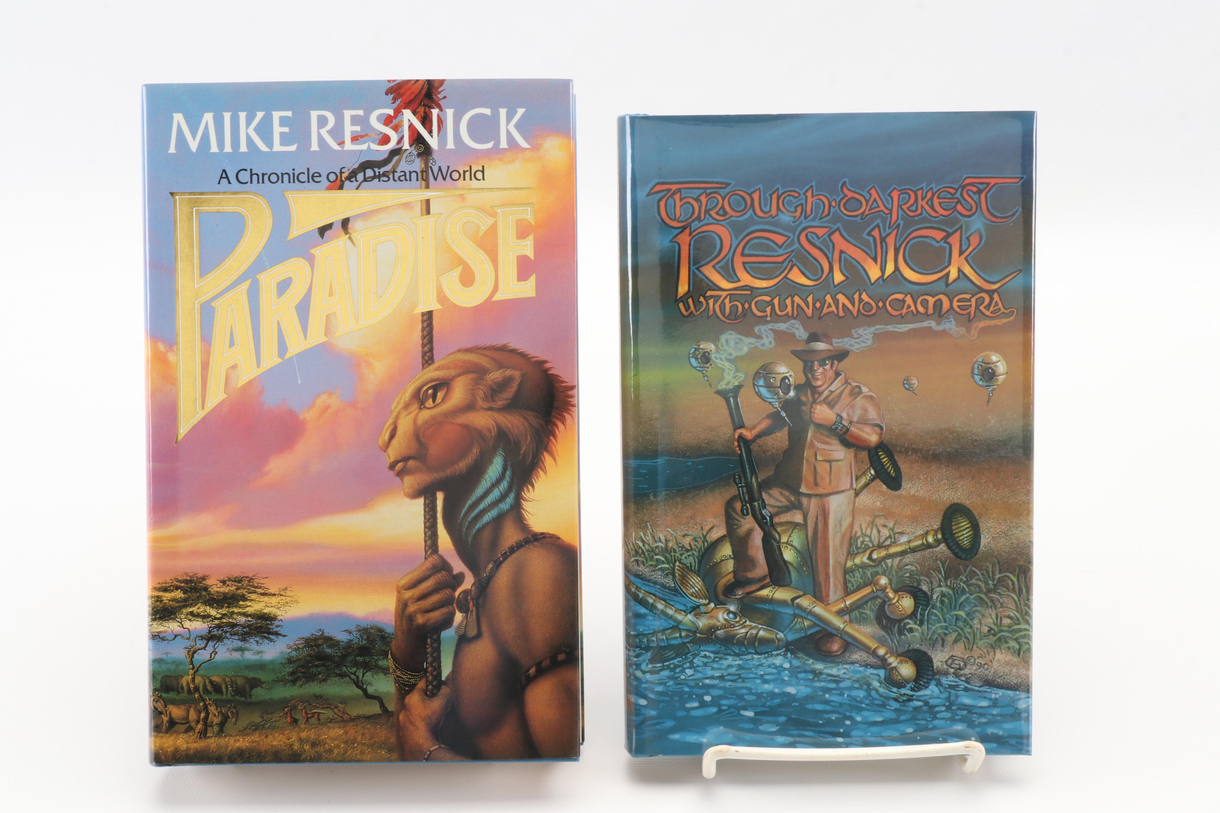 Mike Resnick Books Including Signed "Stalking the Wild Resnick" and "Adventures"