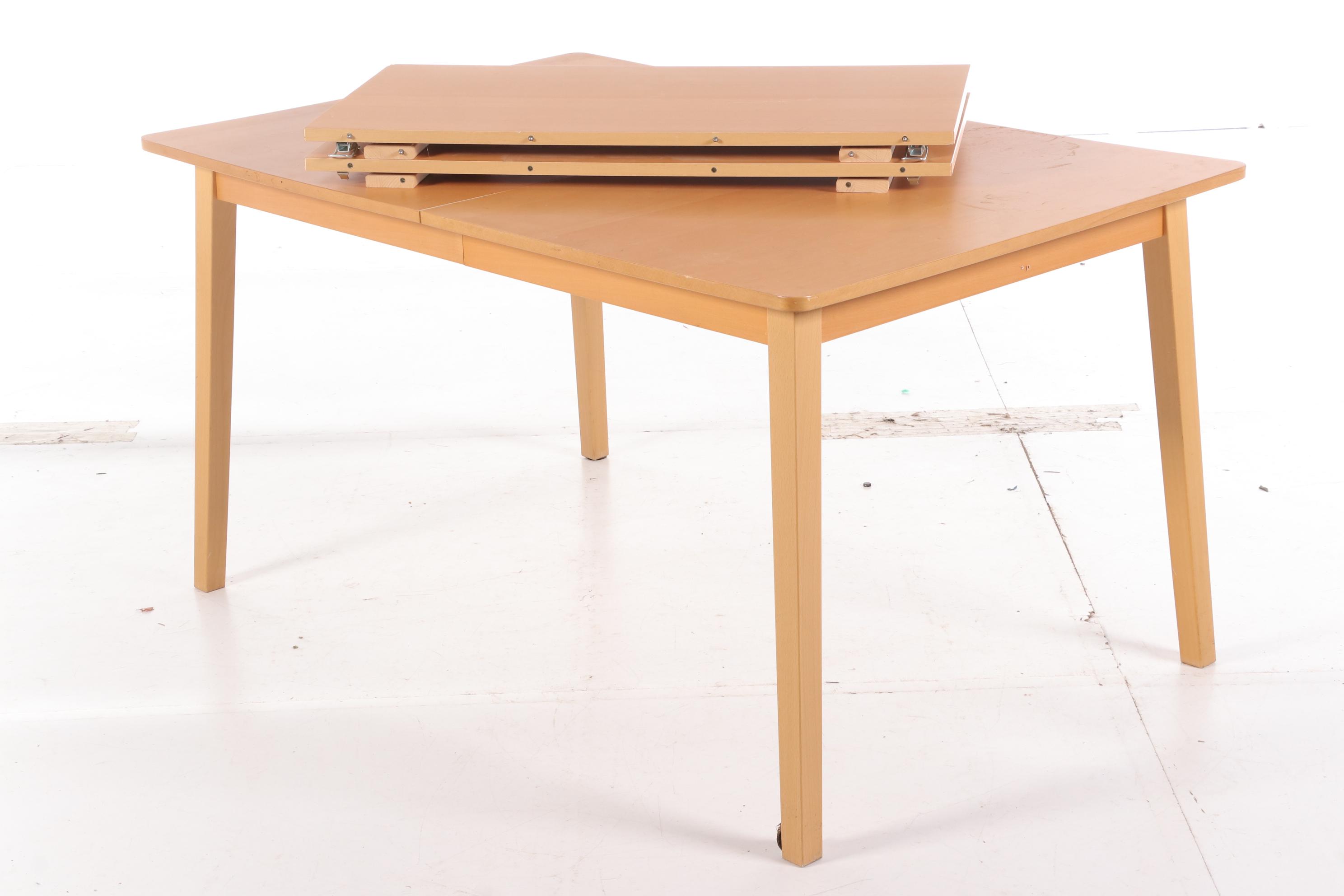 IKEA "Nygard" Contemporary Beech Extension Dining Table