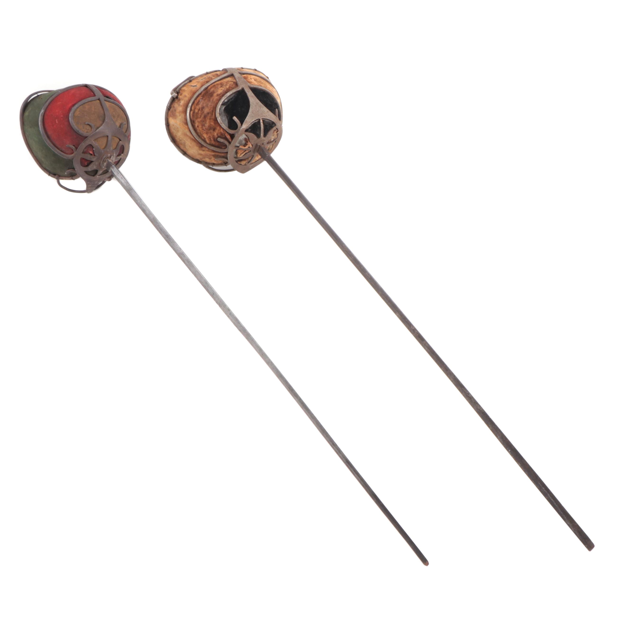 German Korbschläger Academic Fencing Swords, Late 19th Century