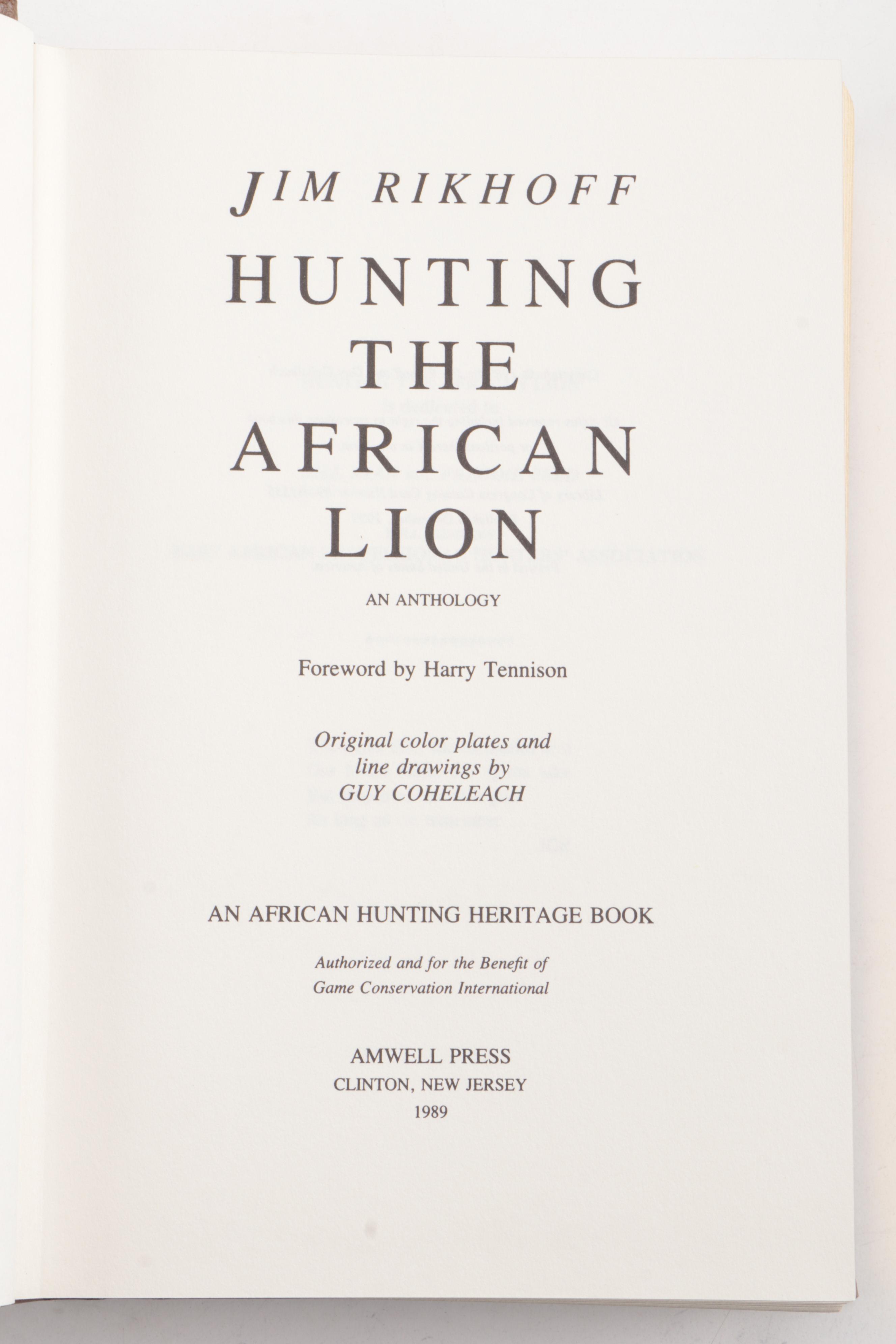 Amwell Press Big Game Hunting Books by Jim Rikhoff, 1984–1995