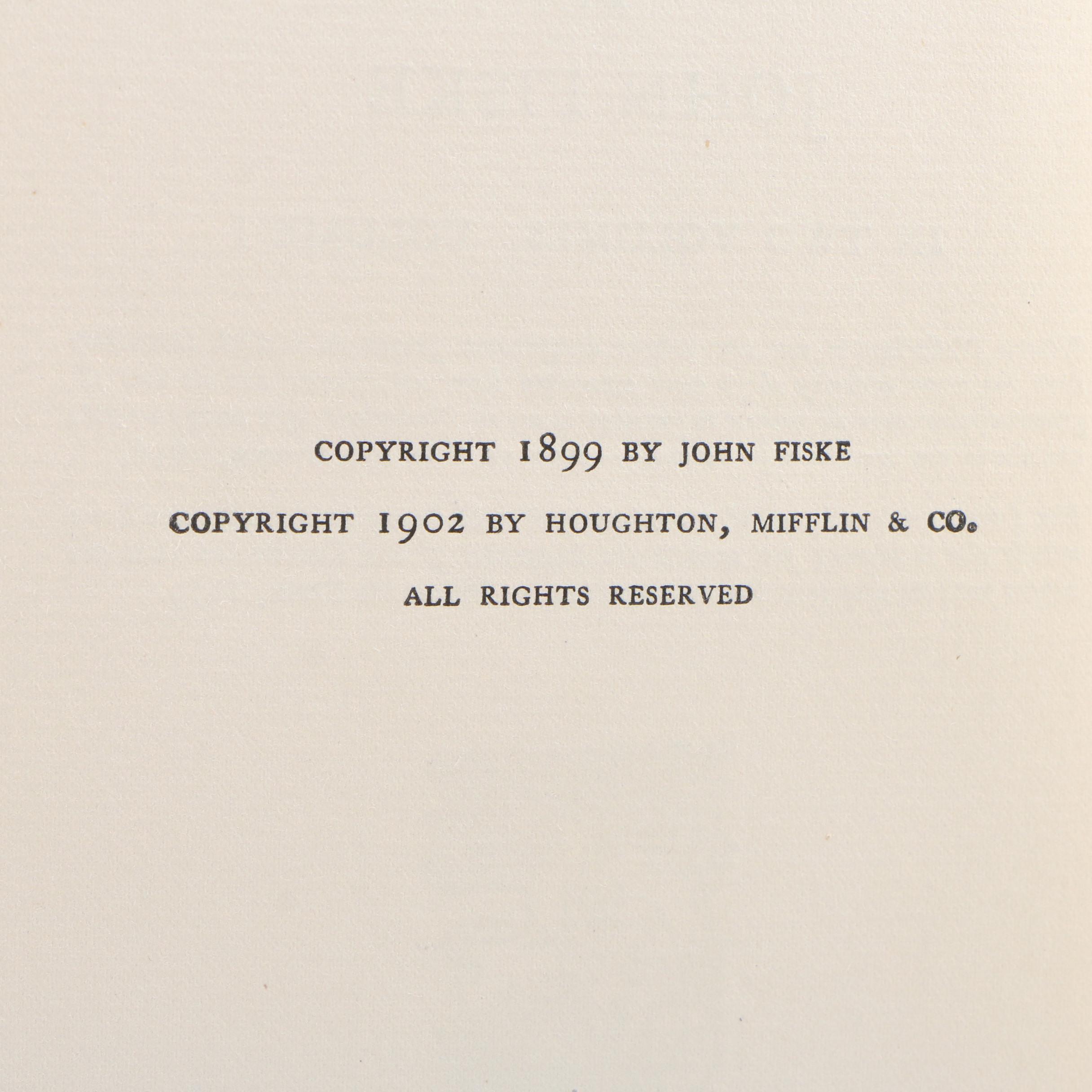 "John Fiske's Historical Writings", 1902