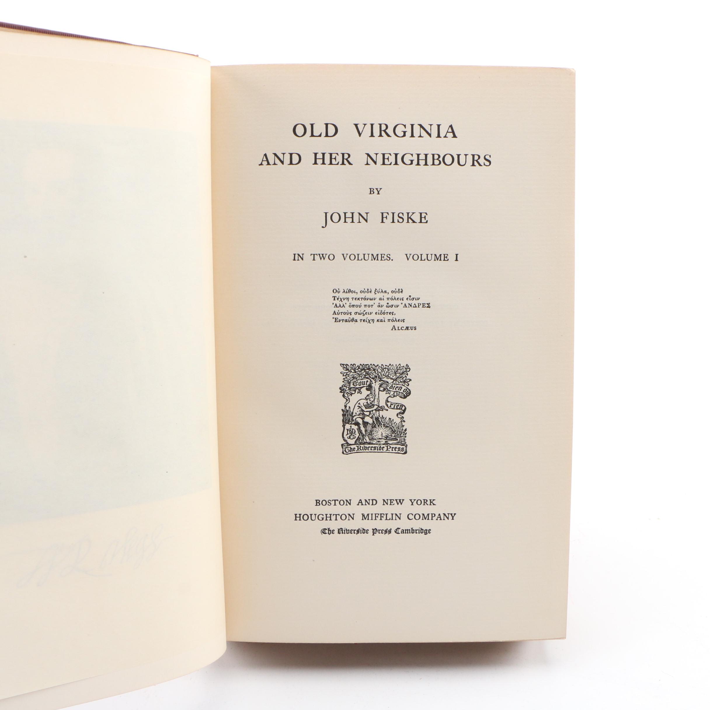 "John Fiske's Historical Writings", 1902