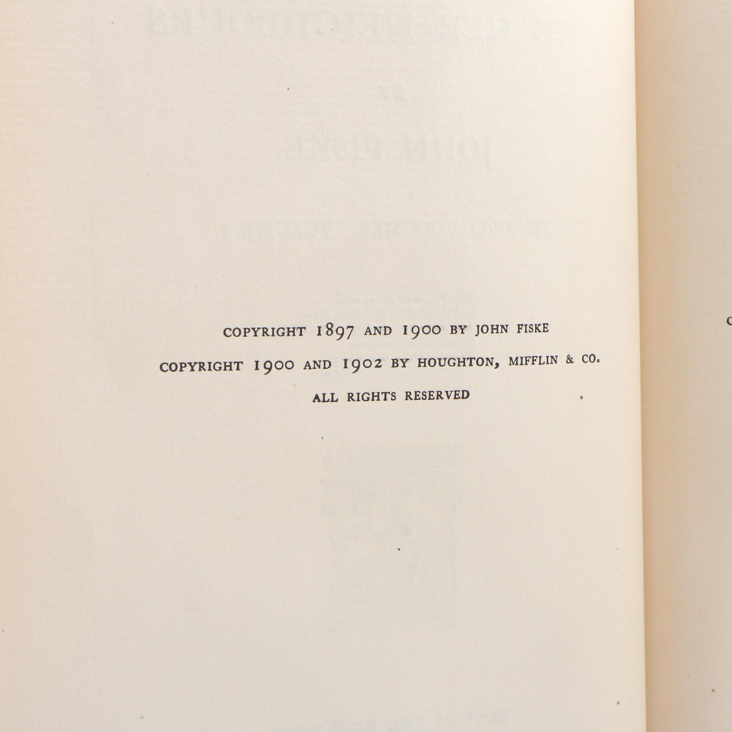 "John Fiske's Historical Writings", 1902