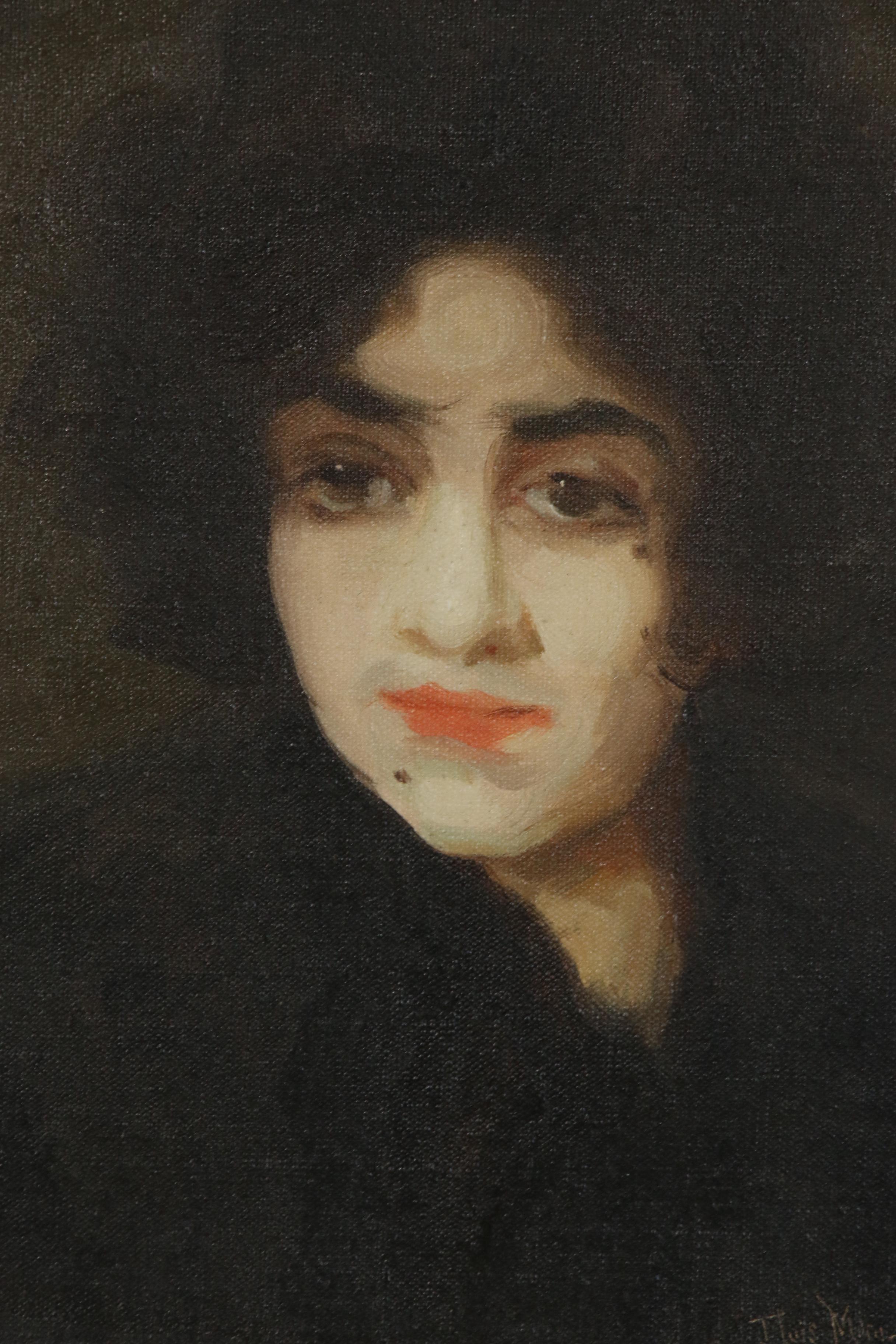 Francis Luis Mora Portrait Oil Painting, Early 20th Century
