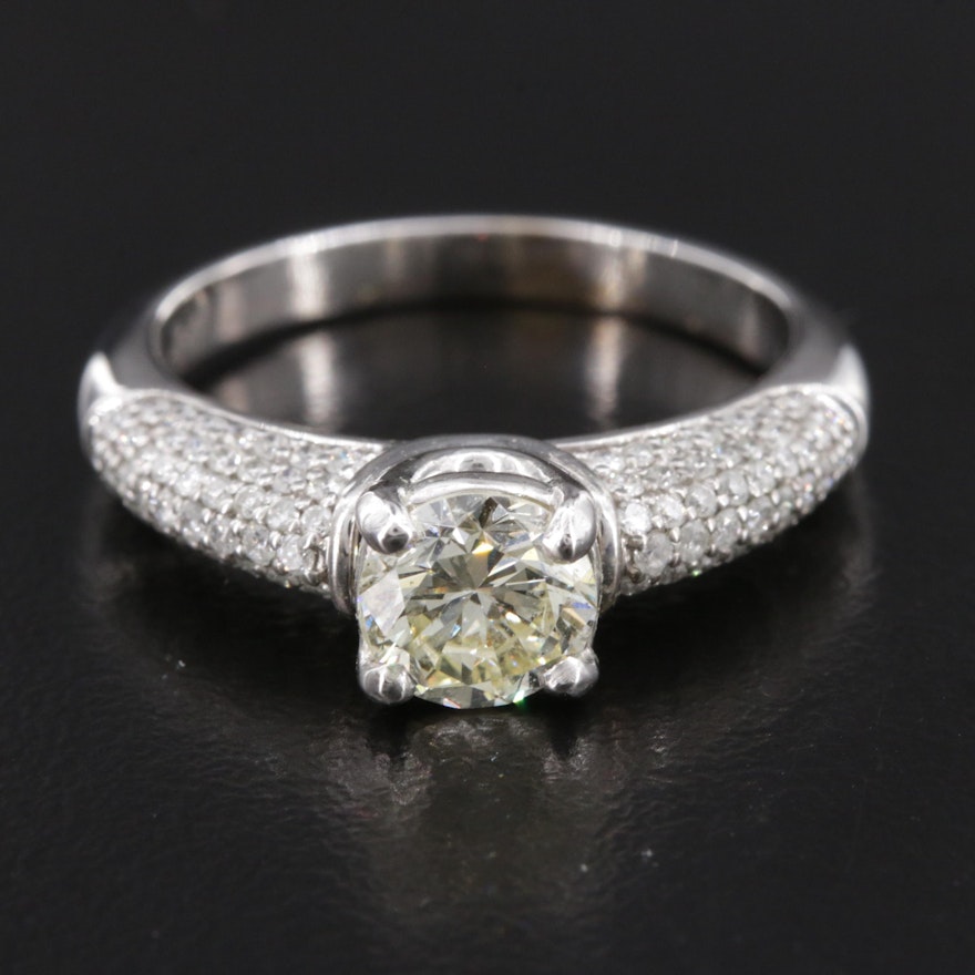 14K White Gold 1.57 CTW Diamond Ring