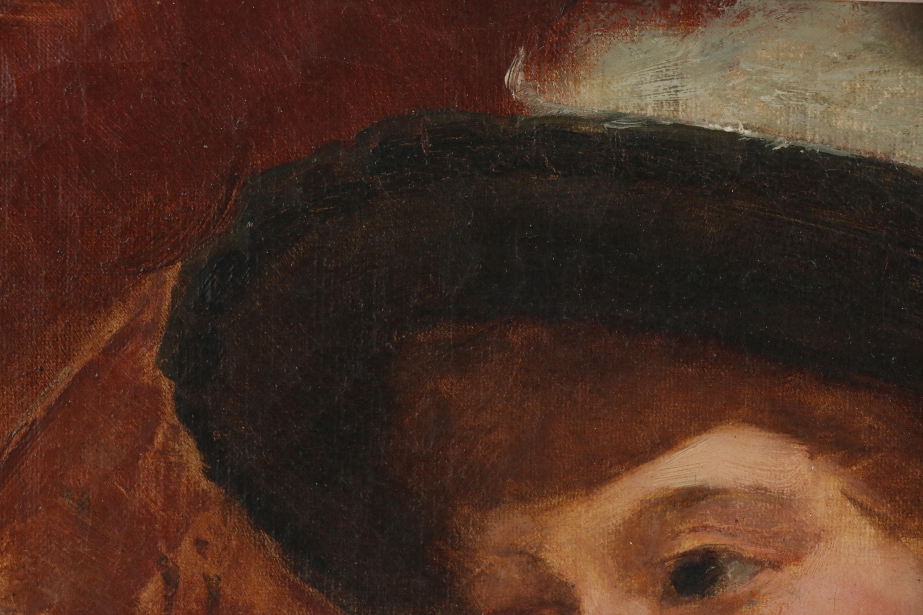 Hugo August Bernhard Breul Oil Portrait of Woman in Red