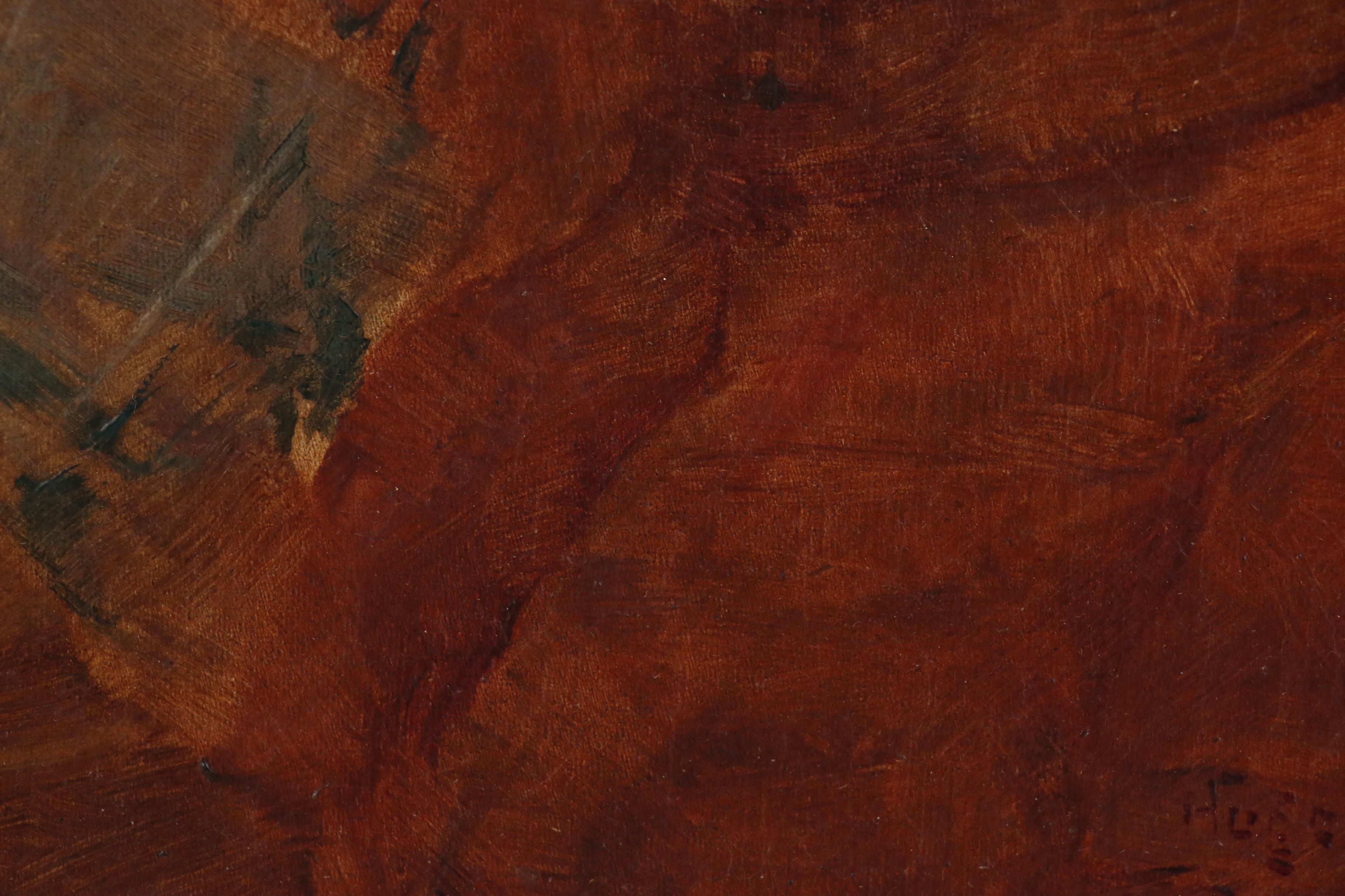 Hugo August Bernhard Breul Oil Portrait of Woman in Red