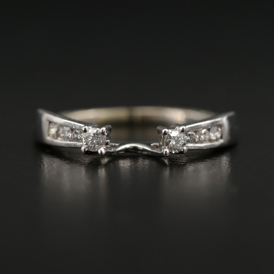 14K White Gold Diamond Ring Wrap