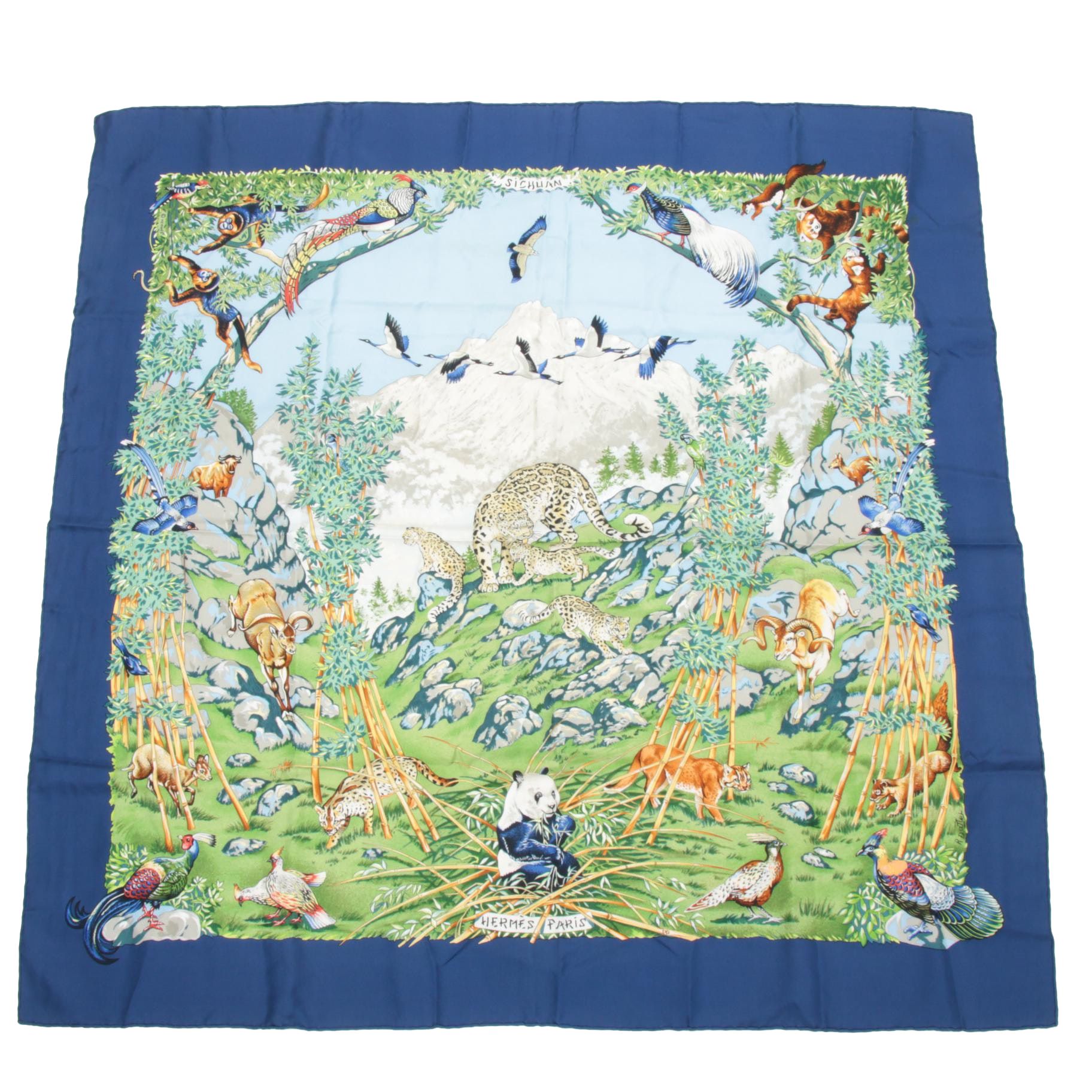 Hermès "Sichuan" Silk Scarf Designed by Robert Dallet