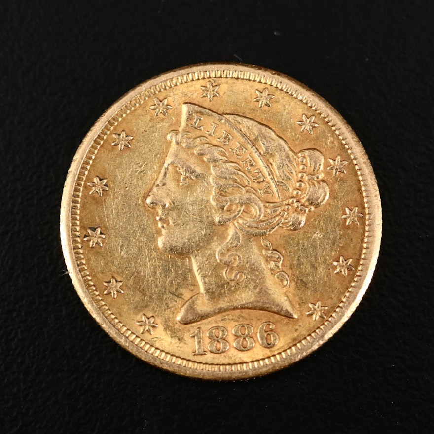 1886-S Liberty Head $5 Gold Coin