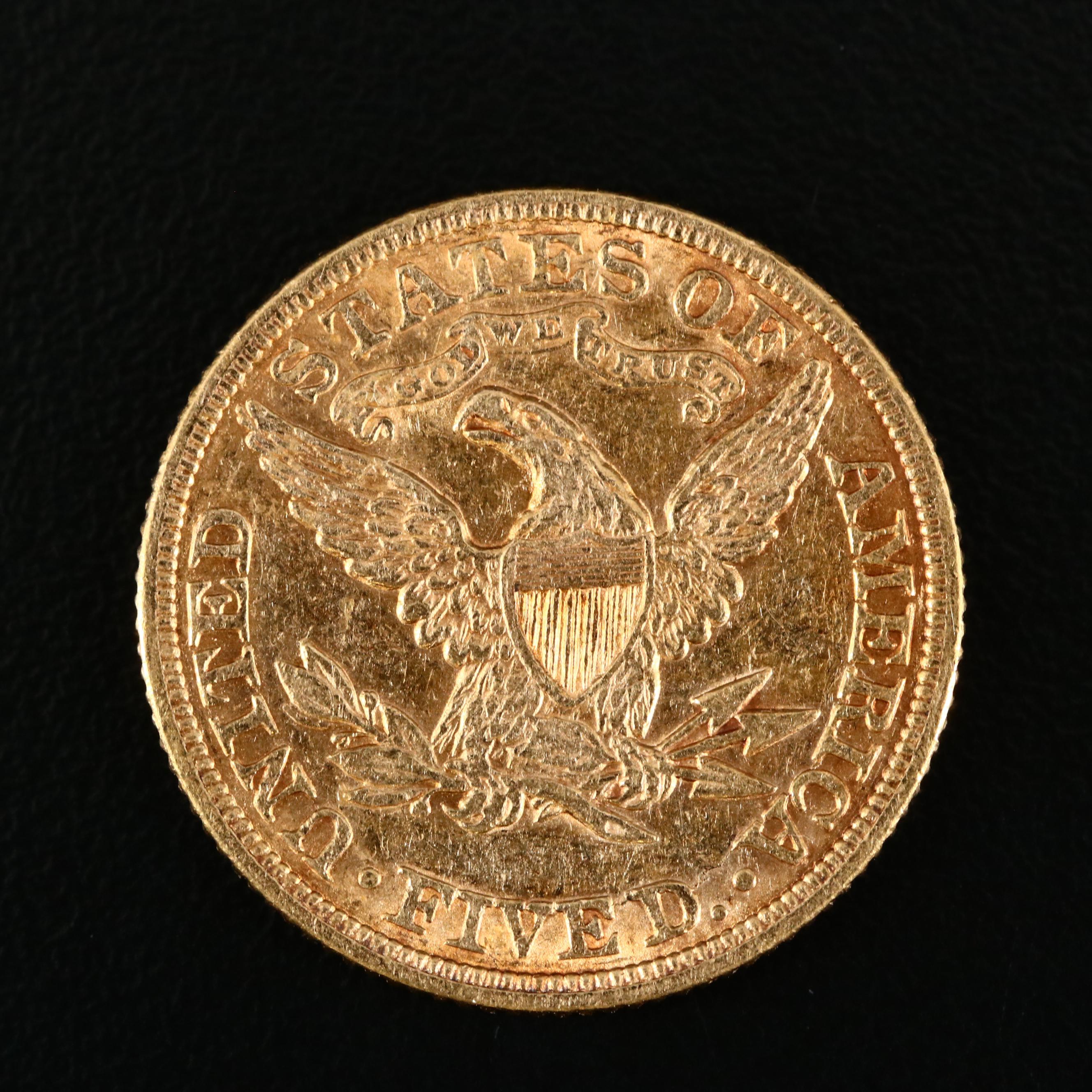 1892 Liberty Head $5 Gold Coin