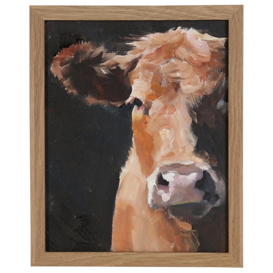 James Coates Oil Painting of a Cow