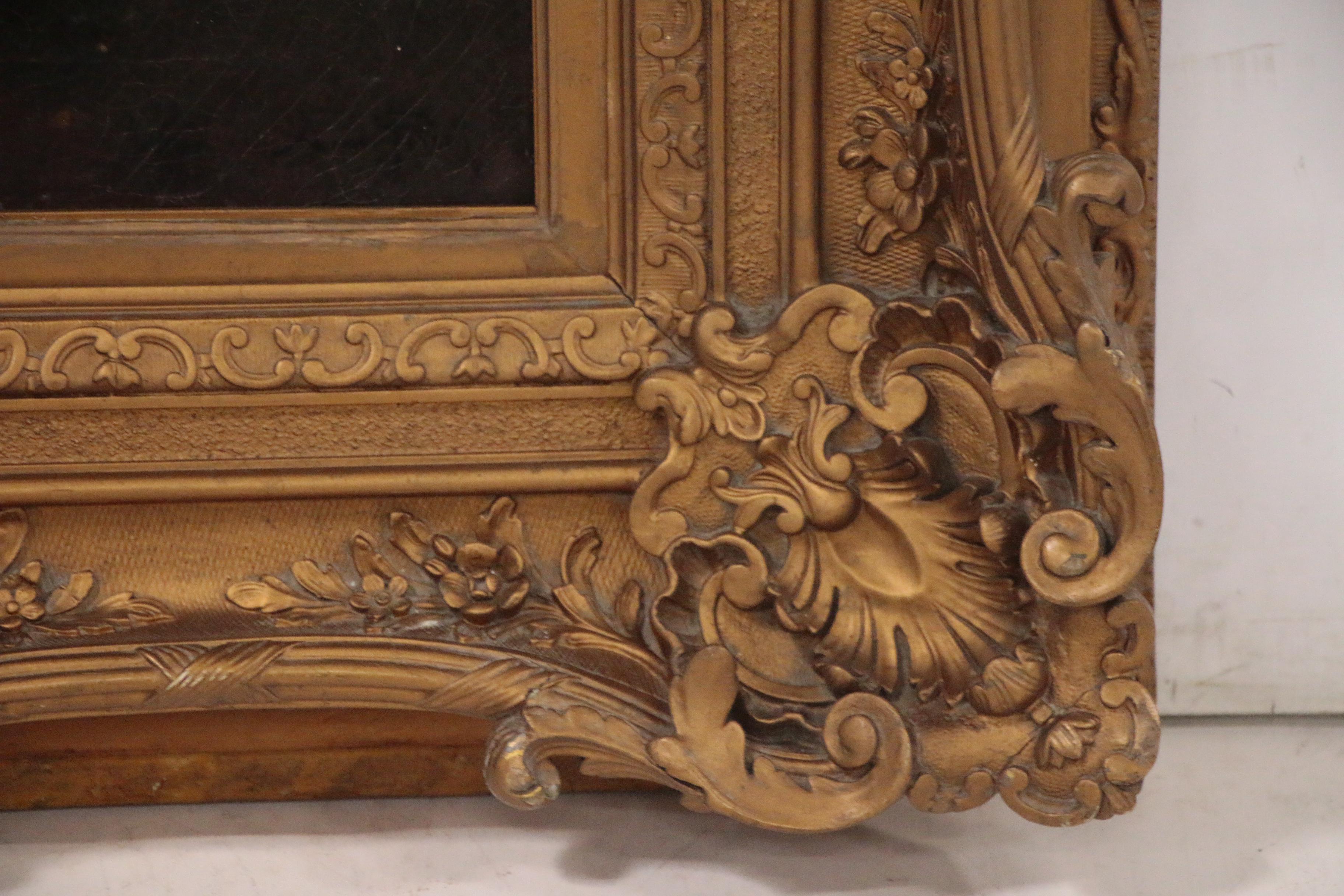 Aimé Perret Oil Painting of Shepherdess, Early 20th Century