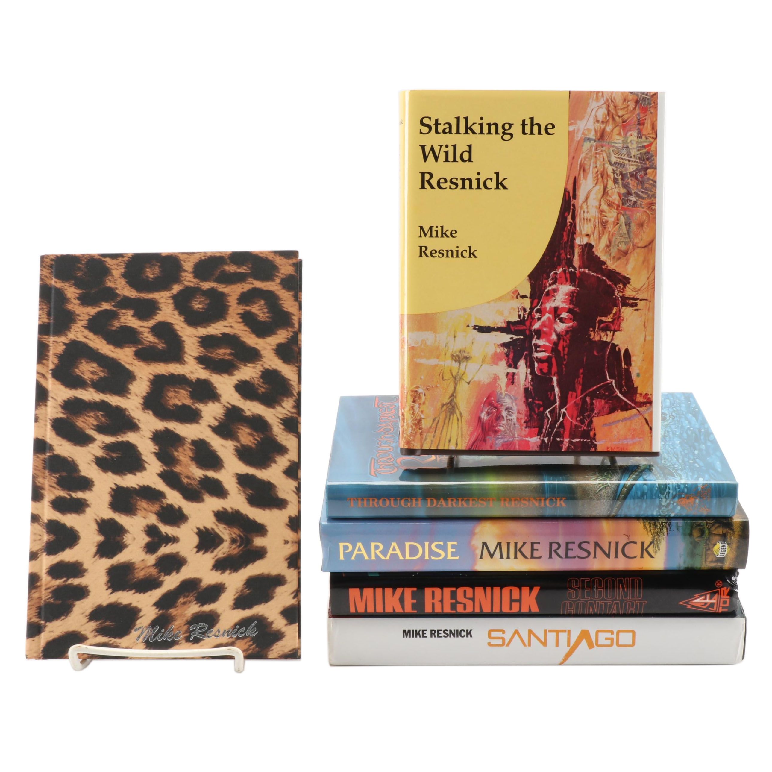 Mike Resnick Books Including Signed "Stalking the Wild Resnick" and "Adventures"