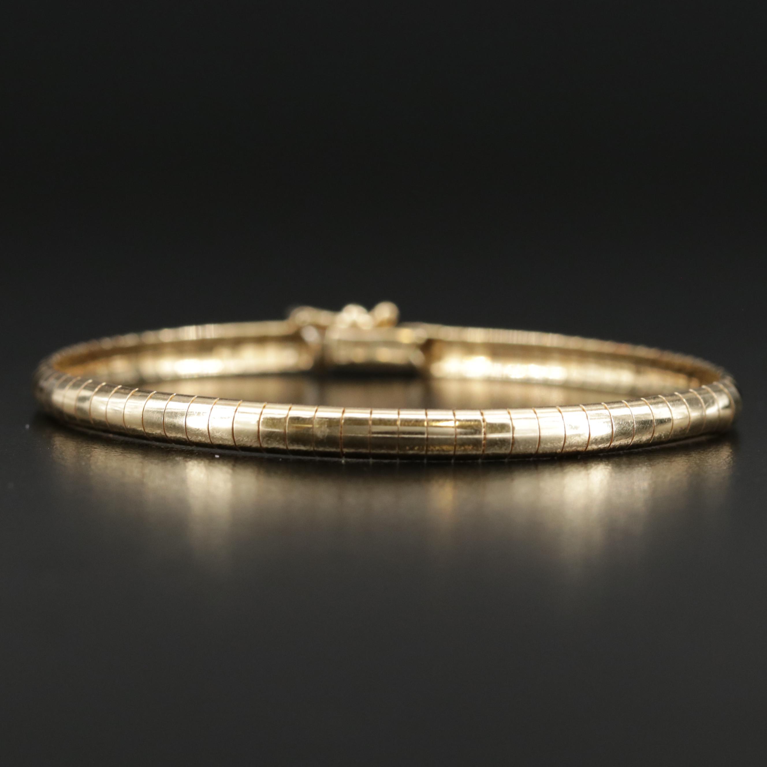 14K Yellow Gold Omega Link Bracelet