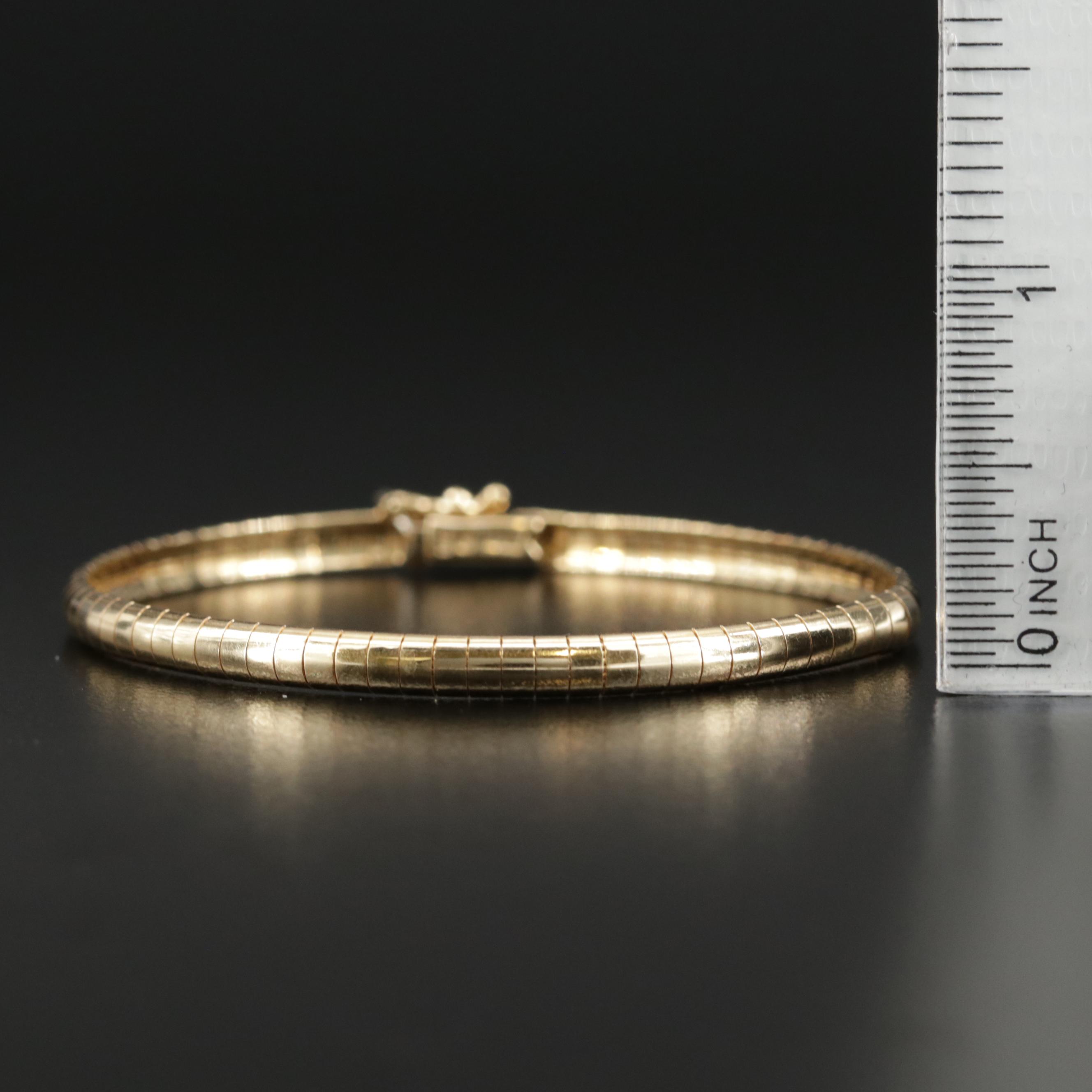 14K Yellow Gold Omega Link Bracelet