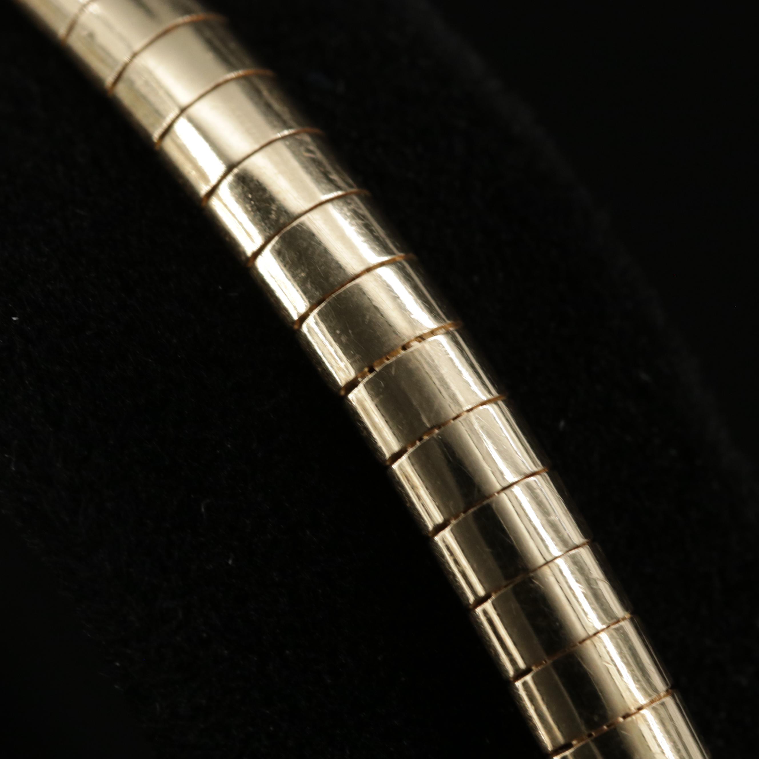 14K Yellow Gold Omega Link Bracelet