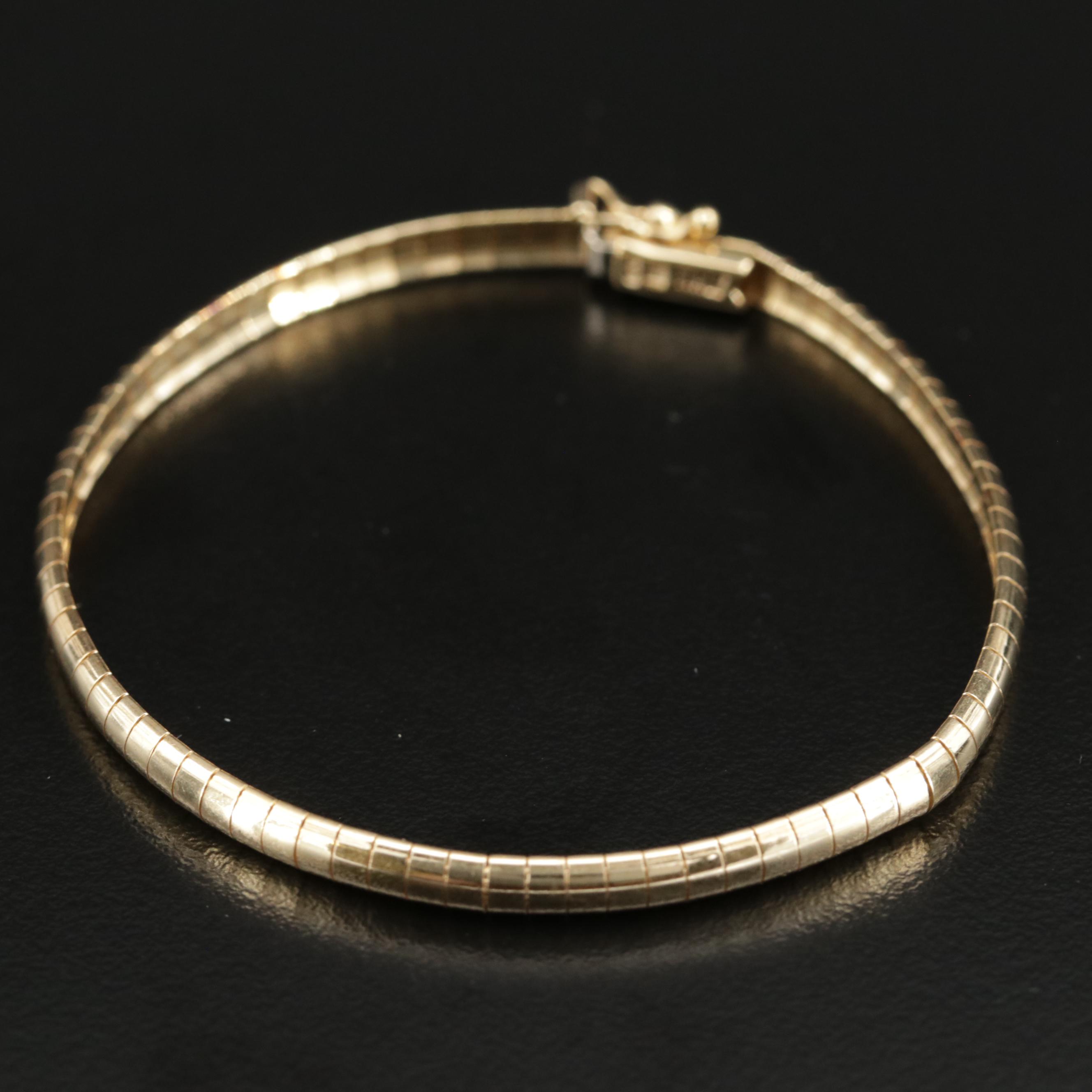 14K Yellow Gold Omega Link Bracelet