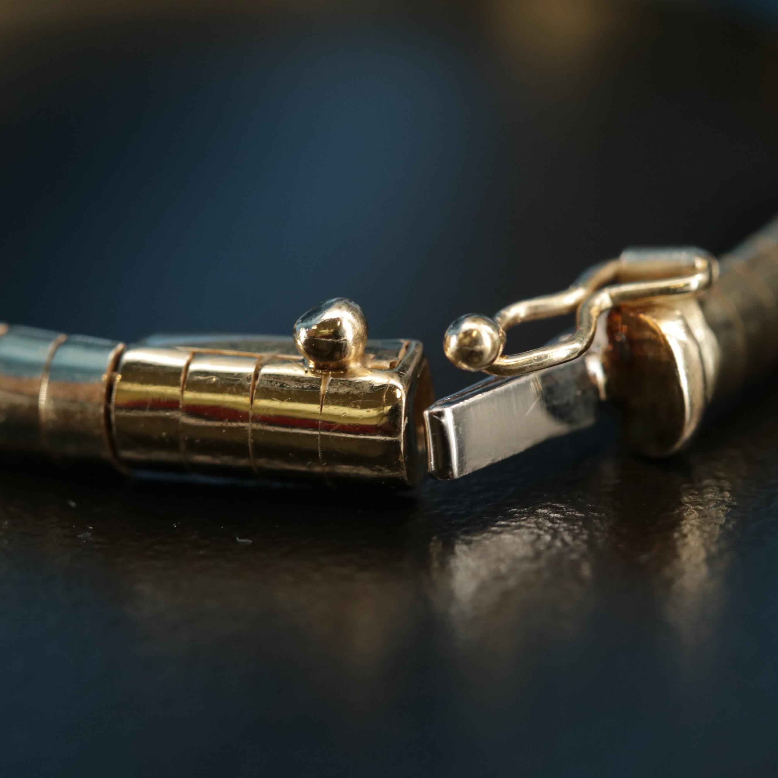 14K Yellow Gold Omega Link Bracelet