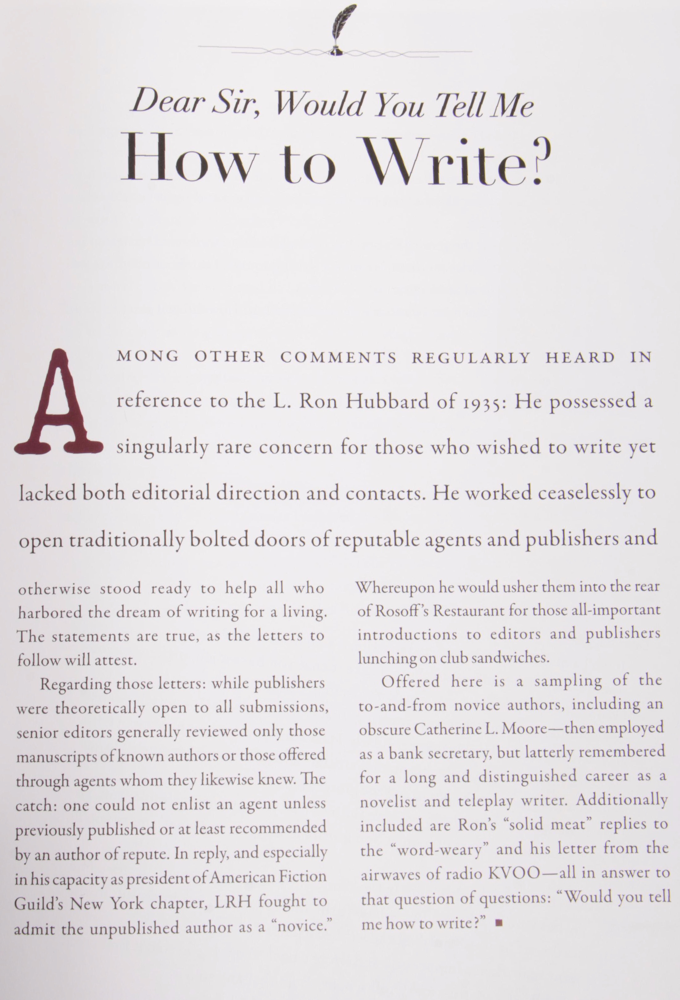 L. Ron Hubbard Series with "Master Storyteller" by William J. Widder