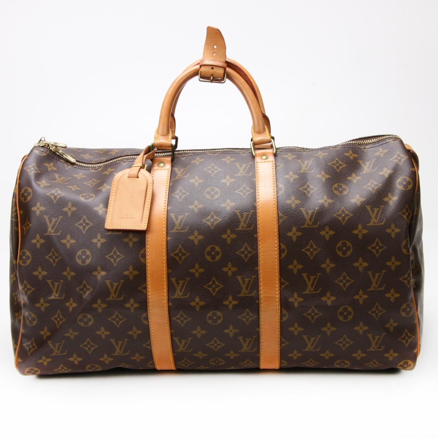 Louis Vuitton Keepall 50 Duffel in Monogram Canvas and Vachetta Leather