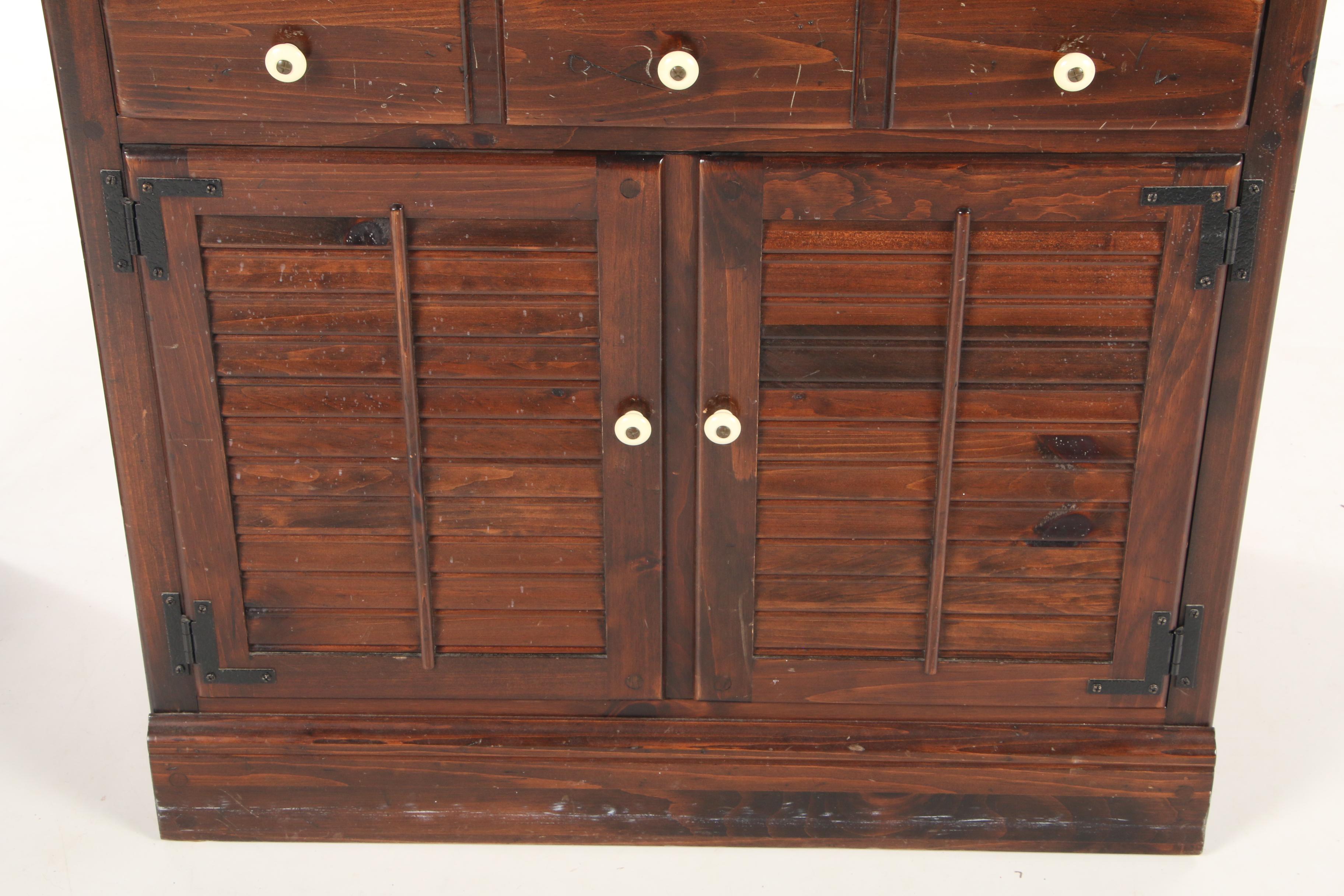 Pair of Ethan Allen Pine Louvered Cabinets