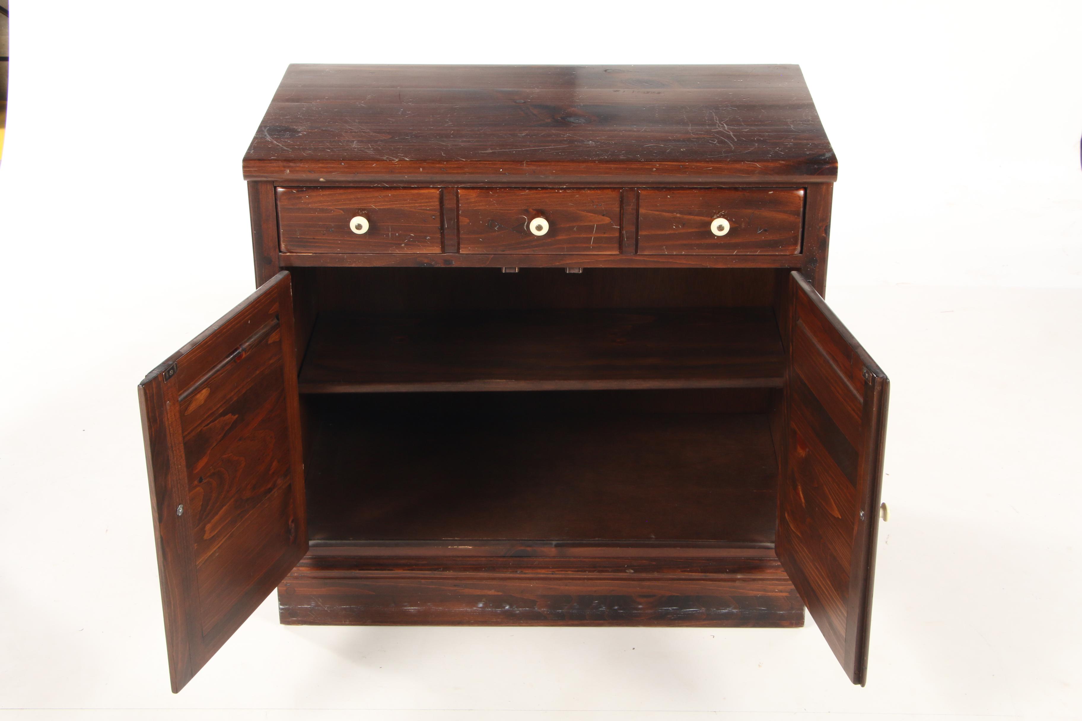 Pair of Ethan Allen Pine Louvered Cabinets