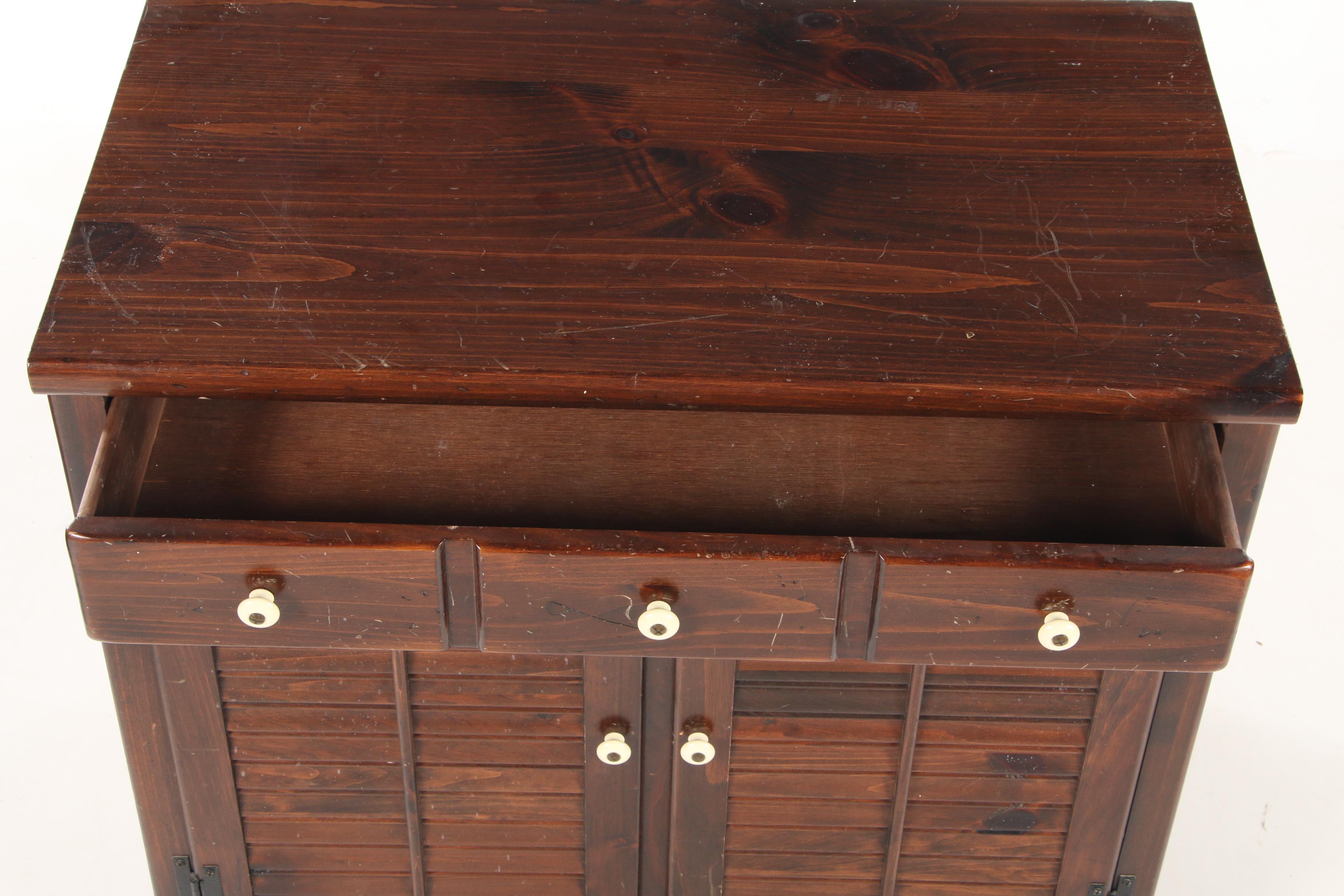 Pair of Ethan Allen Pine Louvered Cabinets