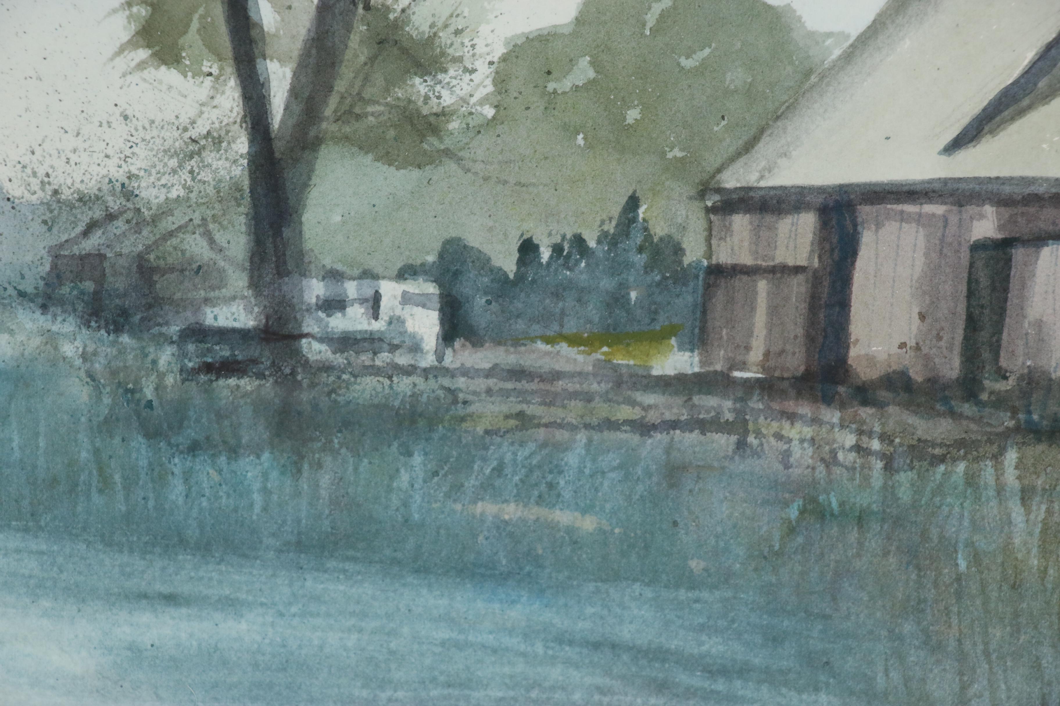 Barbara Weber Watercolor Painting of a Mail Pouch Tobacco Barn