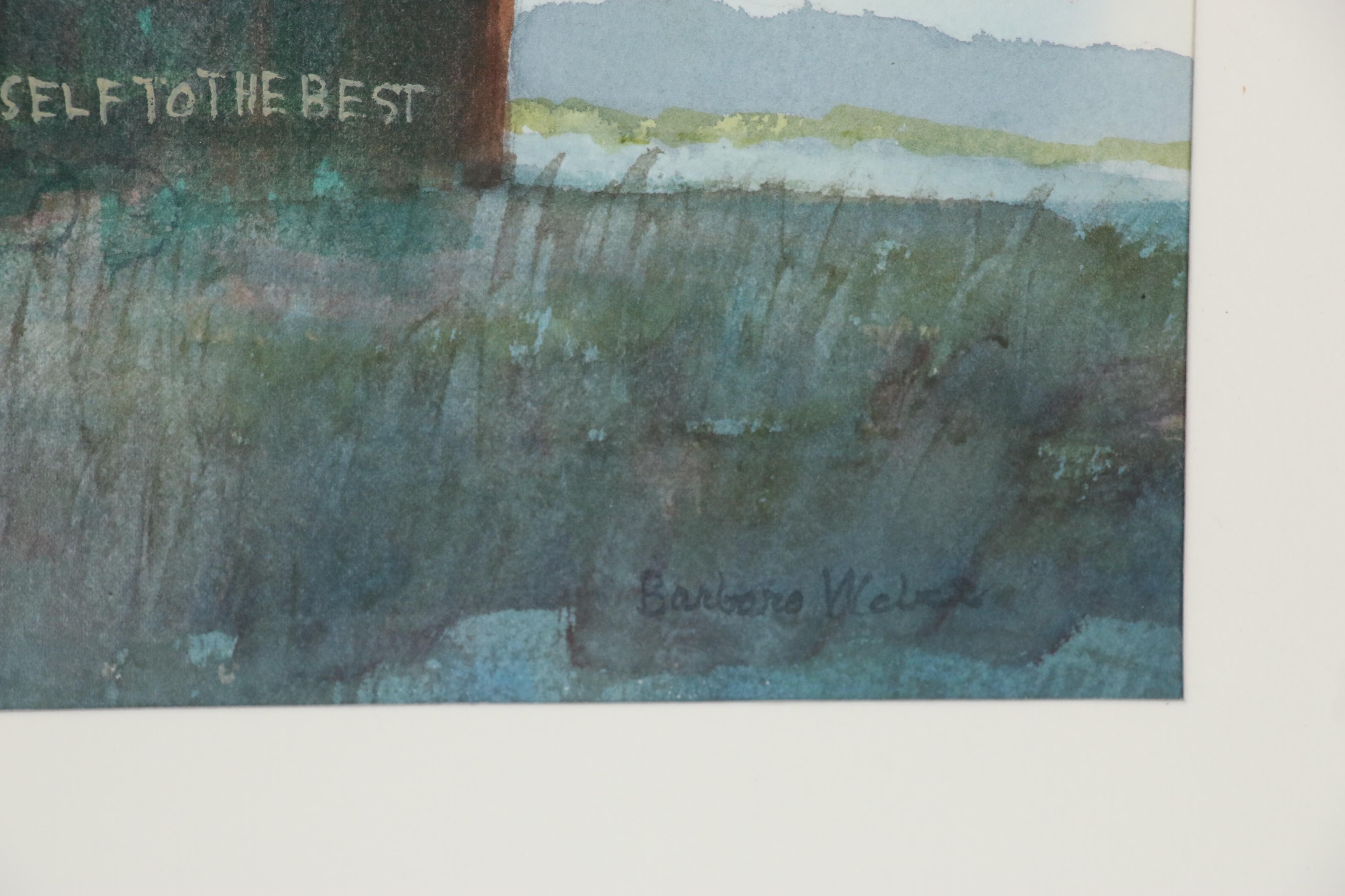 Barbara Weber Watercolor Painting of a Mail Pouch Tobacco Barn