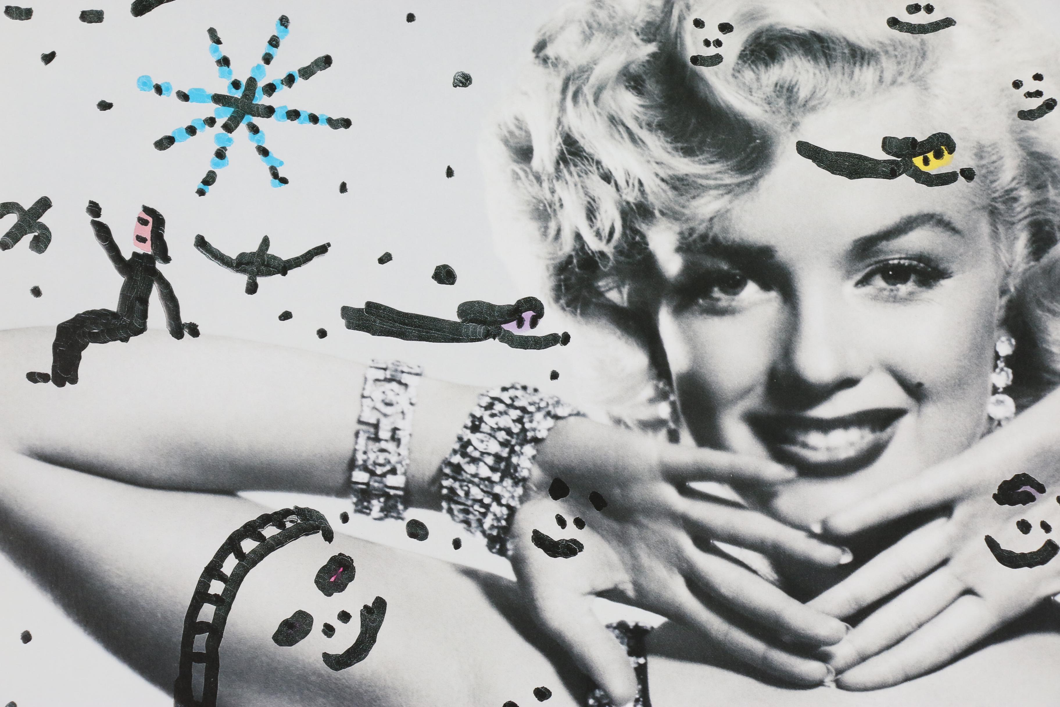 Howard Finster Embossed Offset Lithograph Featuring Marilyn Monroe "Woman Power"