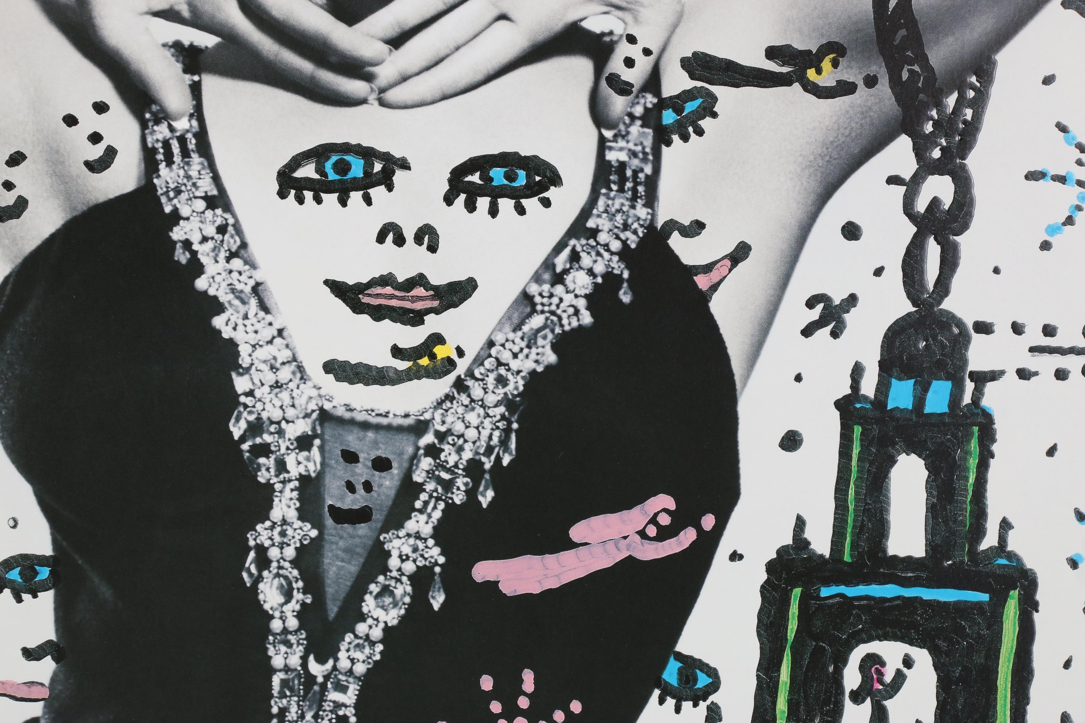 Howard Finster Embossed Offset Lithograph Featuring Marilyn Monroe "Woman Power"