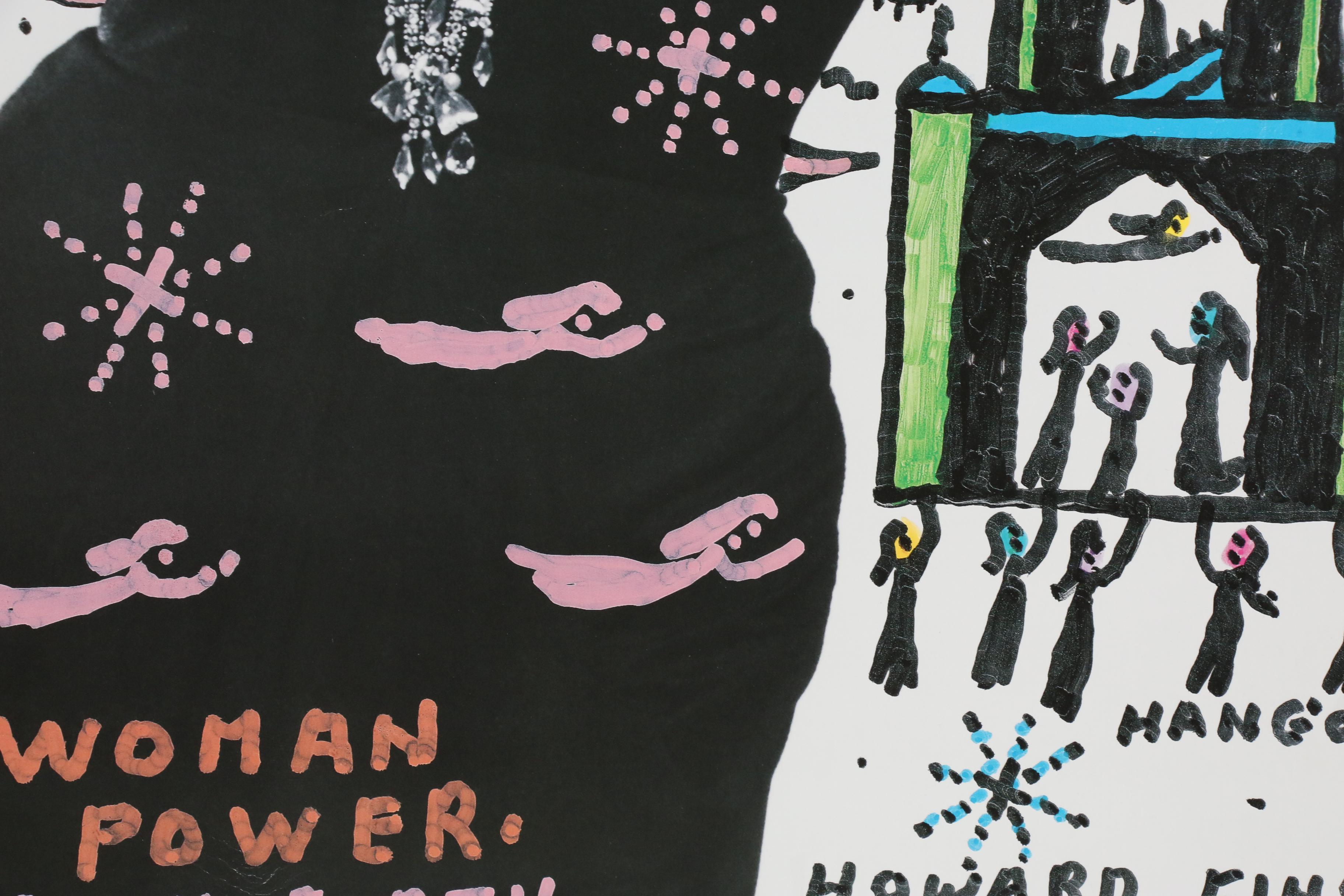 Howard Finster Embossed Offset Lithograph Featuring Marilyn Monroe "Woman Power"