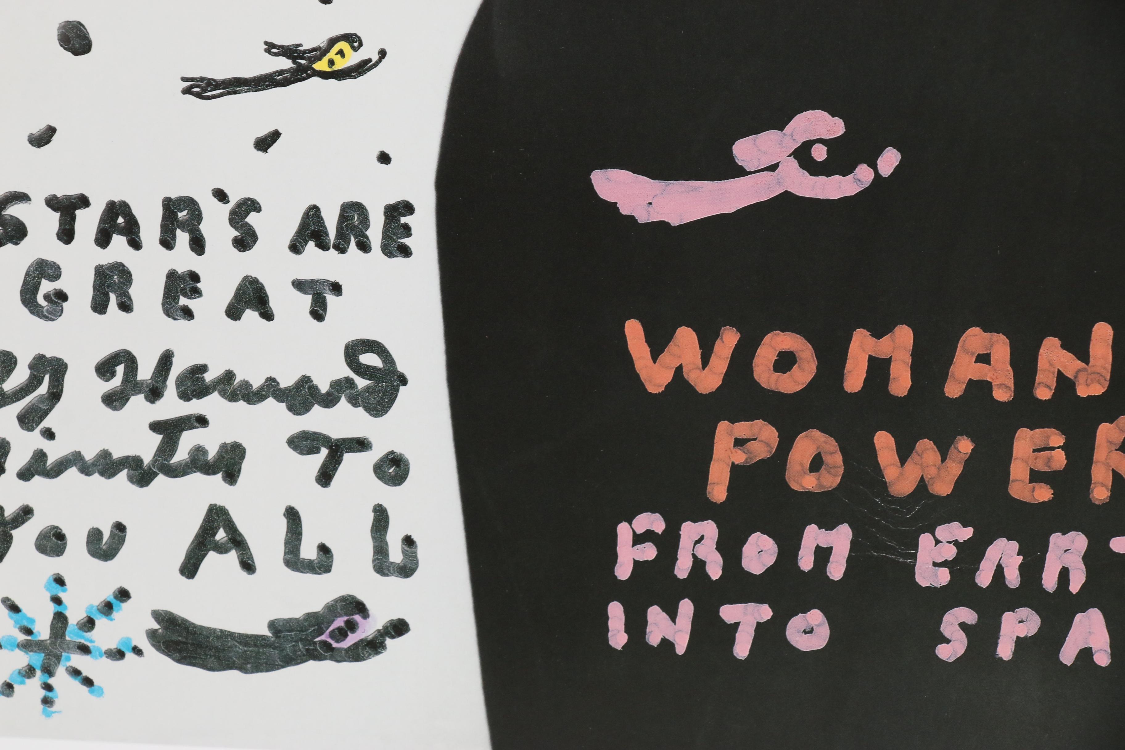 Howard Finster Embossed Offset Lithograph Featuring Marilyn Monroe "Woman Power"