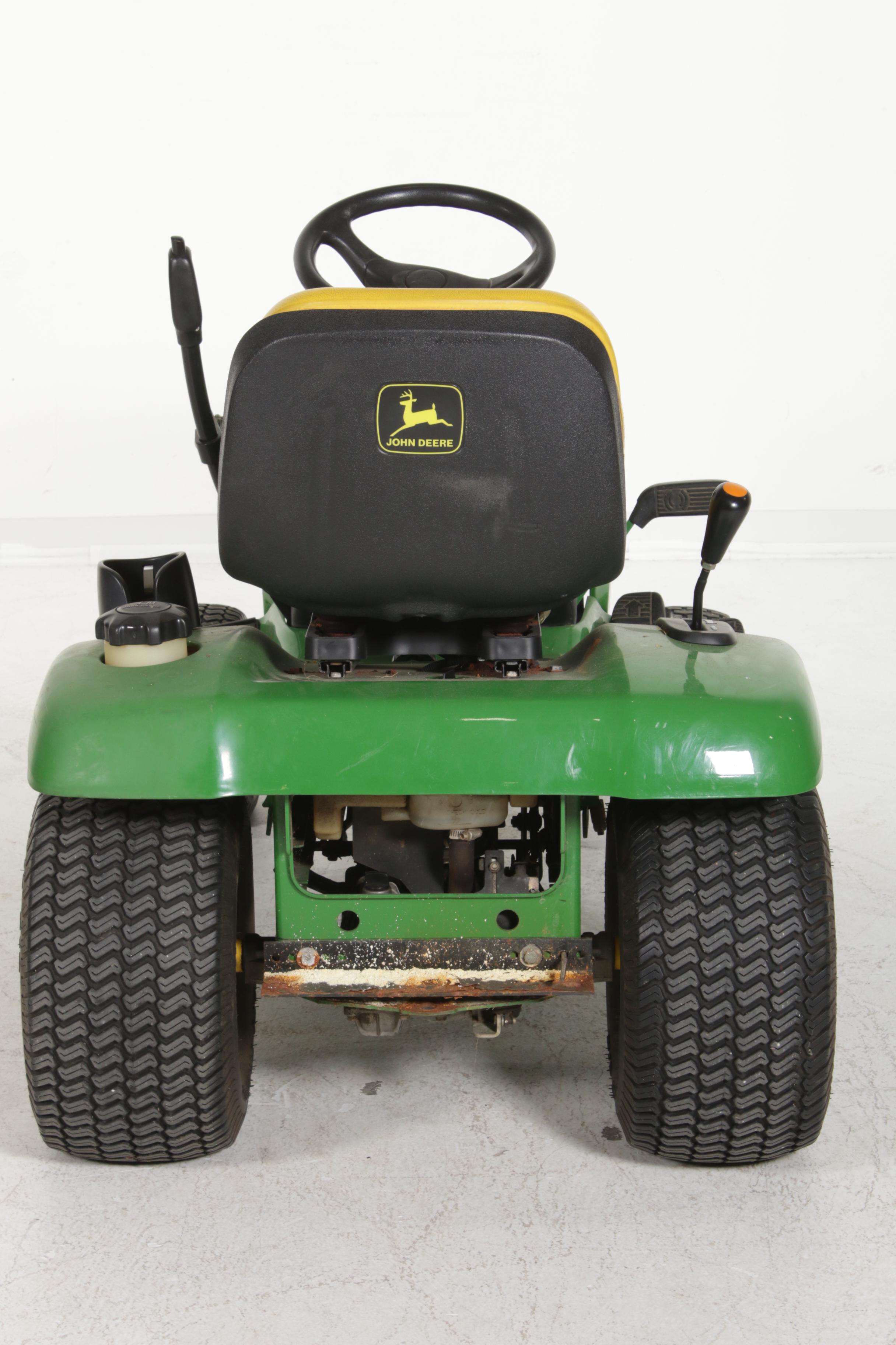 John Deere LX279 Riding Lawn Mower with Mowing Deck, Plow and Seed Spreader