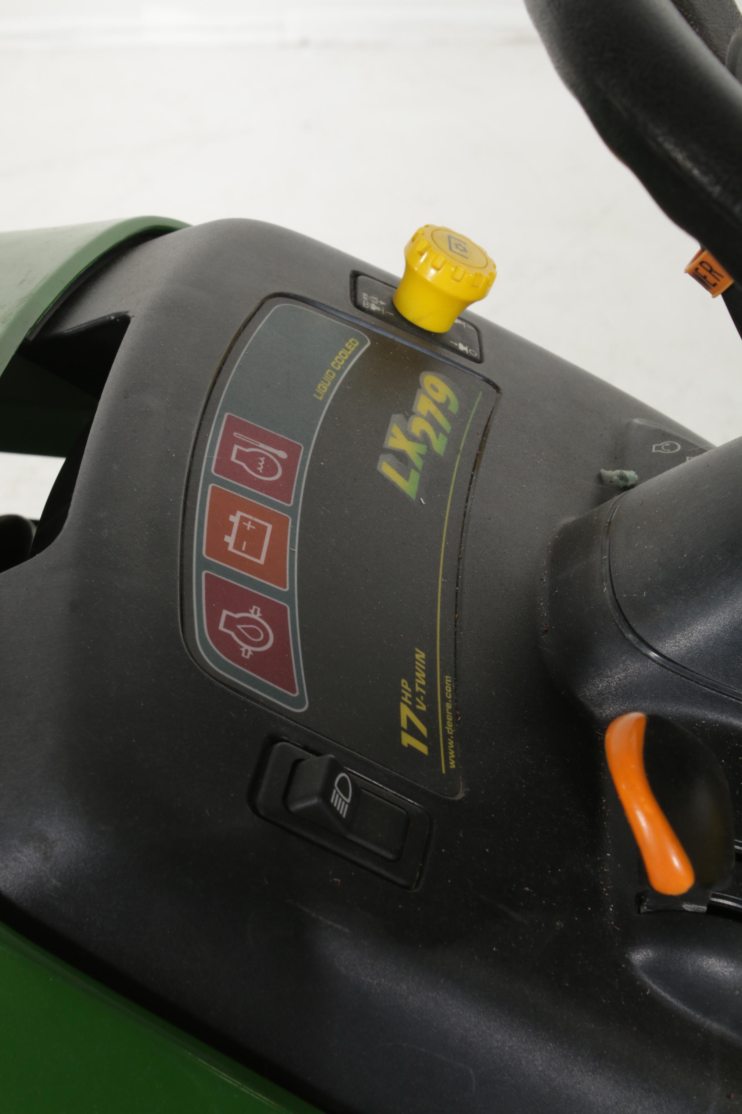 John Deere LX279 Riding Lawn Mower with Mowing Deck, Plow and Seed Spreader