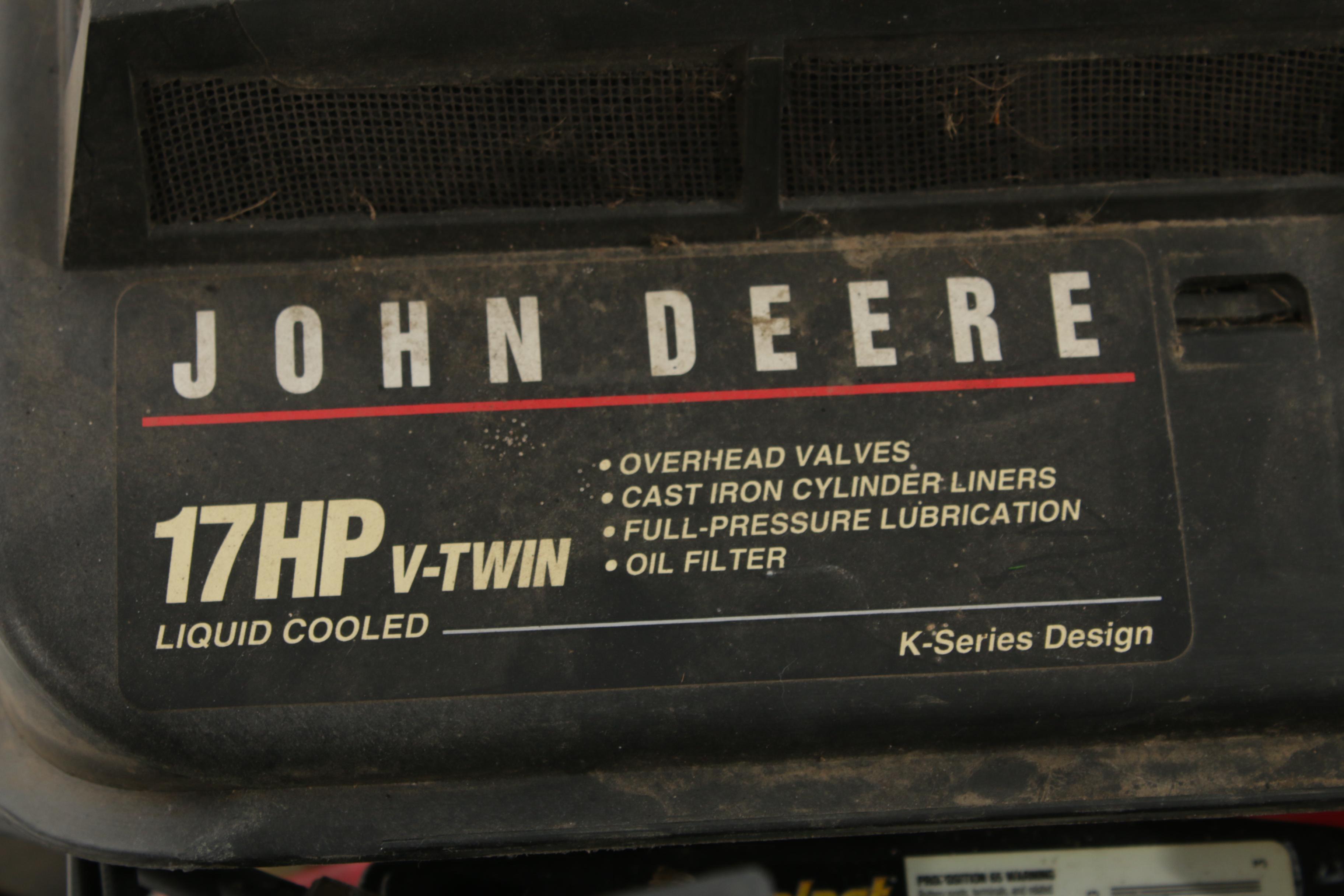 John Deere LX279 Riding Lawn Mower with Mowing Deck, Plow and Seed Spreader