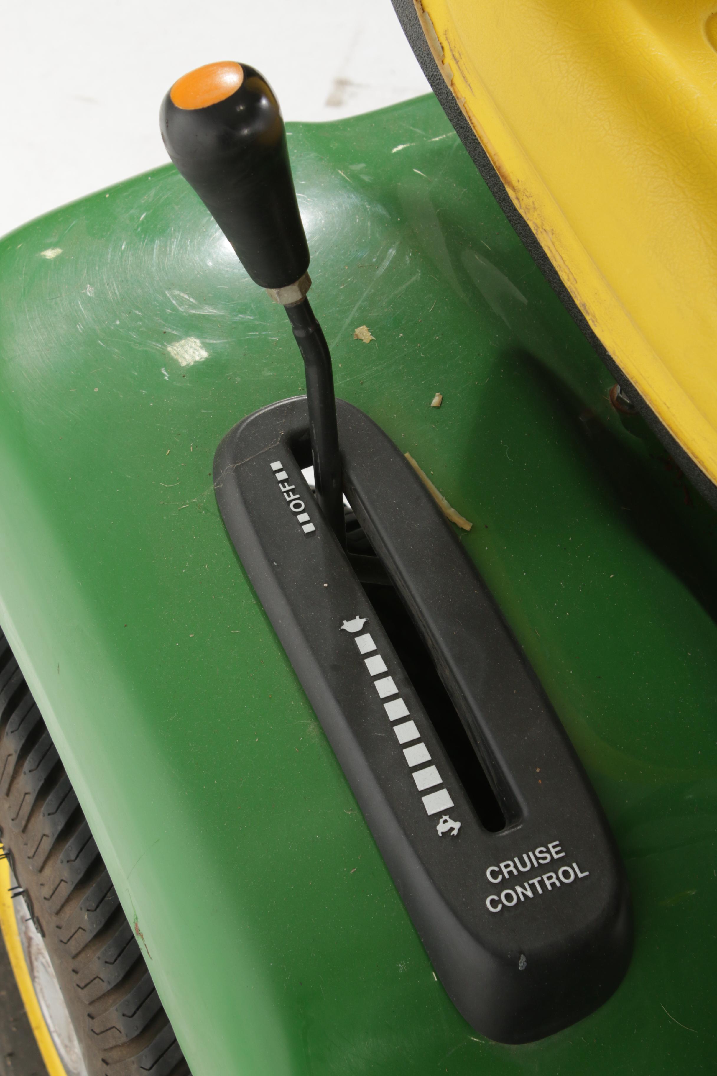 John Deere LX279 Riding Lawn Mower with Mowing Deck, Plow and Seed Spreader