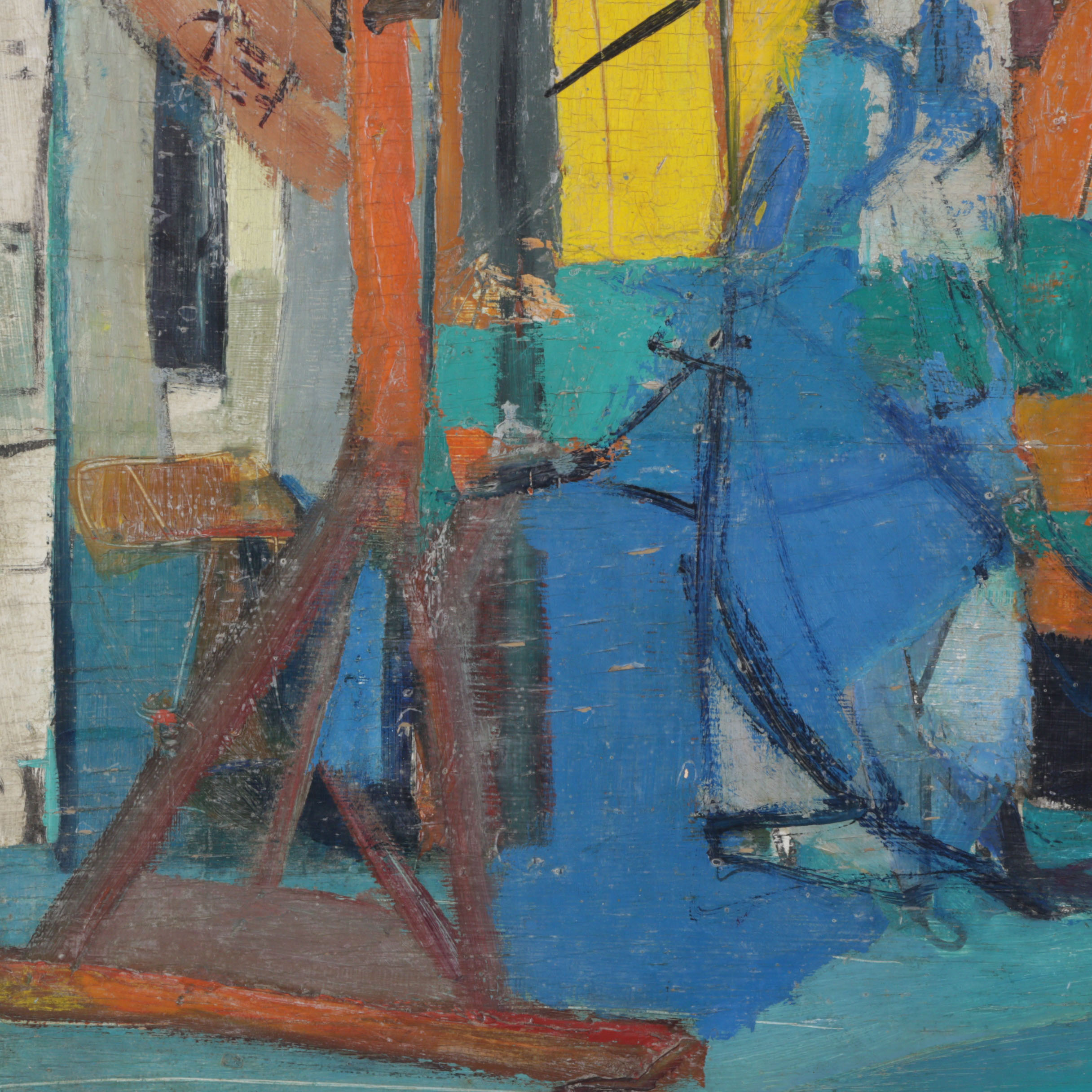 Franz Josef Kline Abstract Expressionist Oil Painting, Circa 1947 with Catalogue