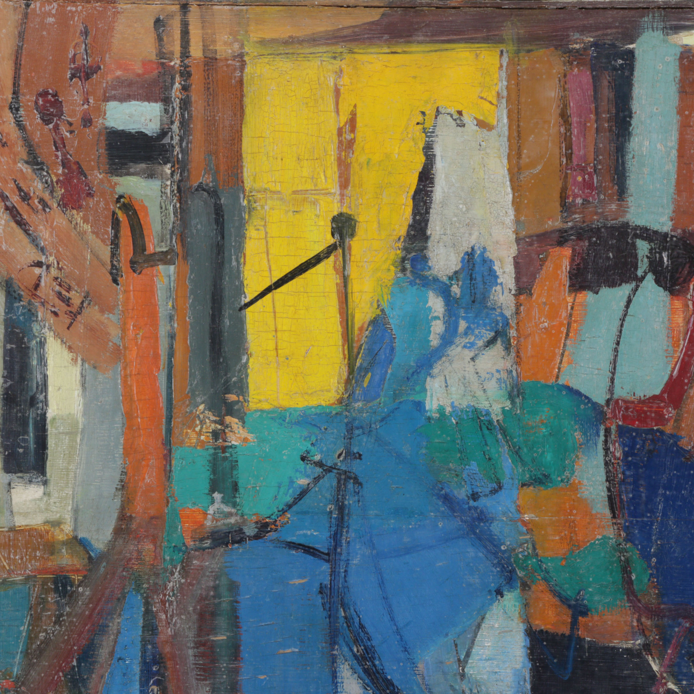 Franz Josef Kline Abstract Expressionist Oil Painting, Circa 1947 with Catalogue