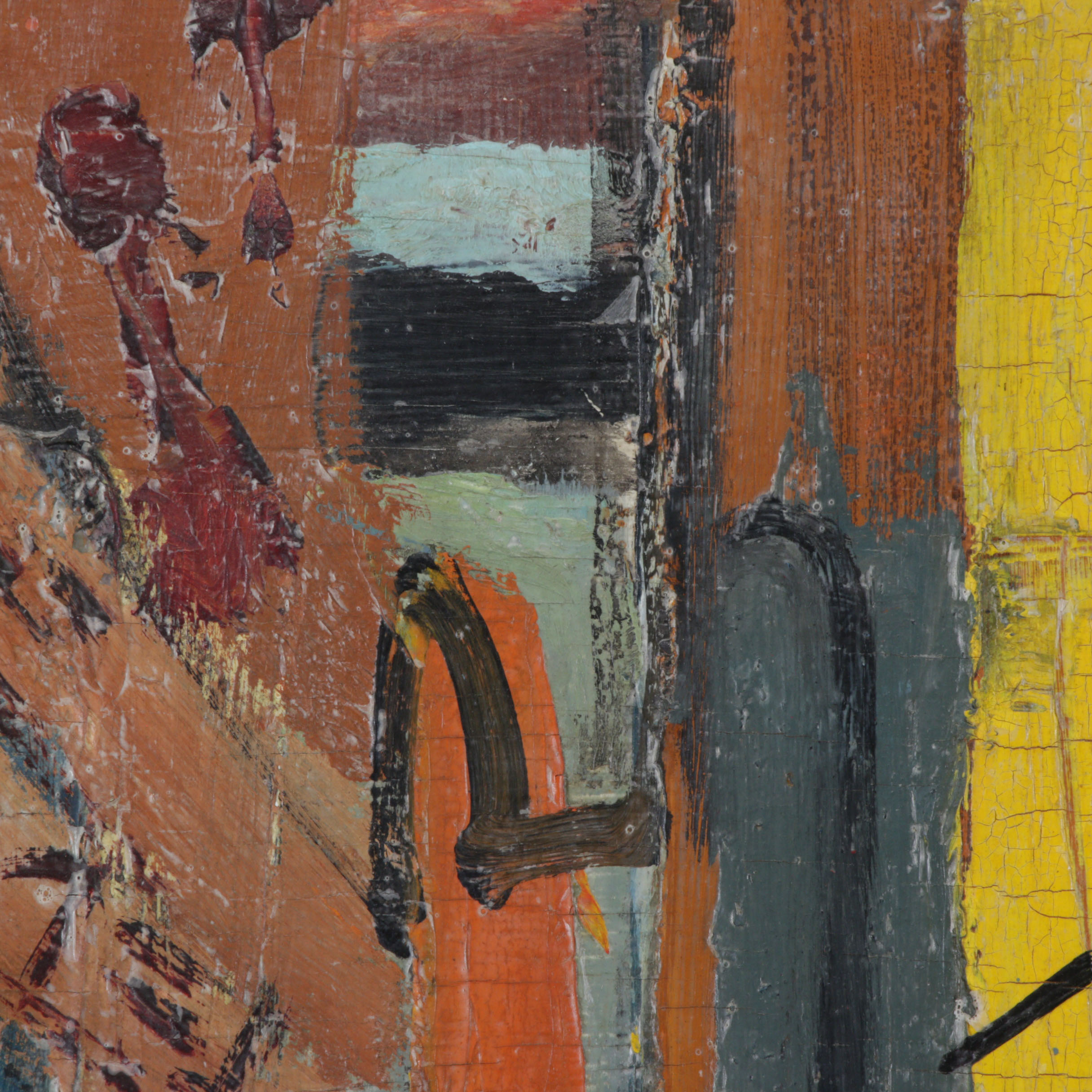 Franz Josef Kline Abstract Expressionist Oil Painting, Circa 1947 with Catalogue