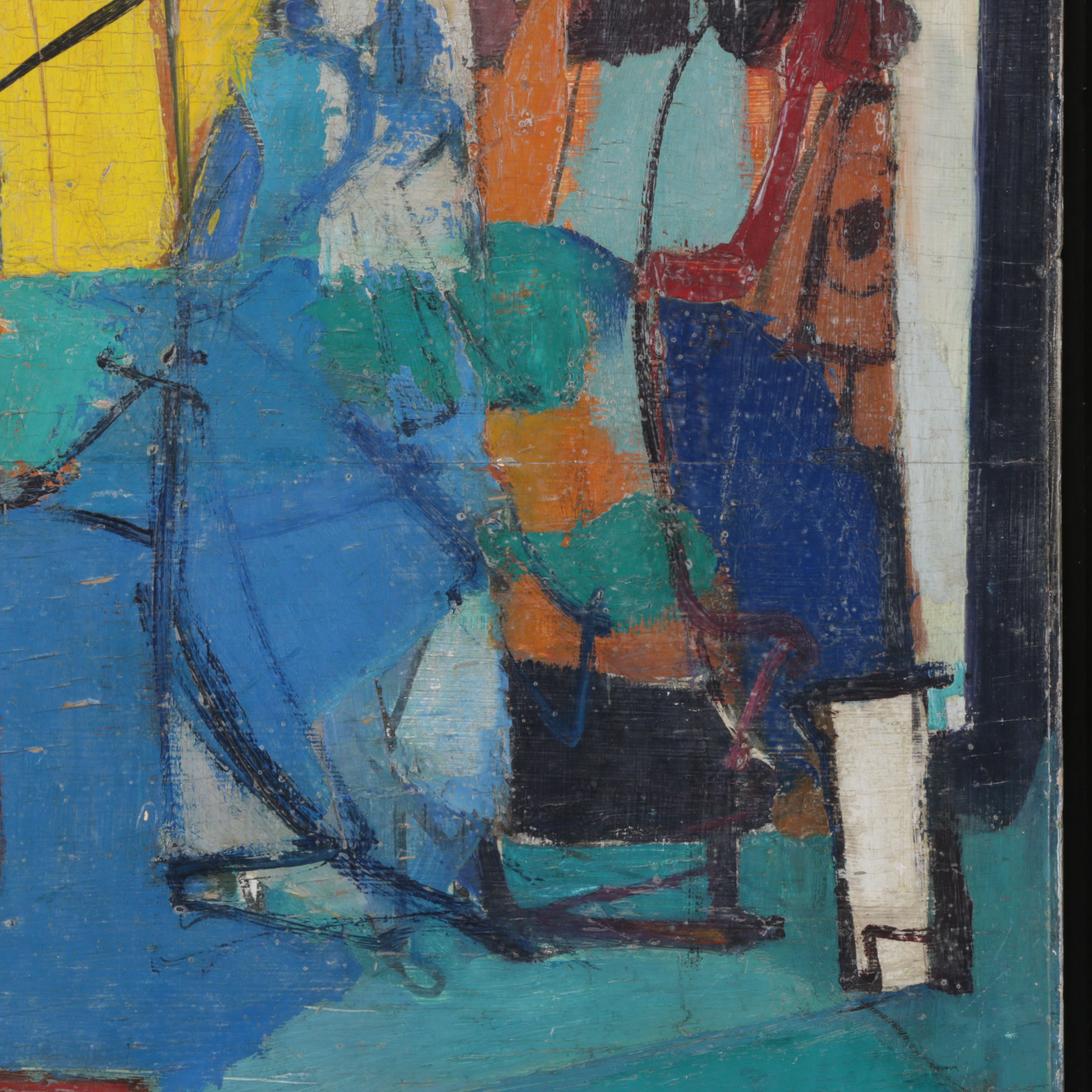 Franz Josef Kline Abstract Expressionist Oil Painting, Circa 1947 with Catalogue